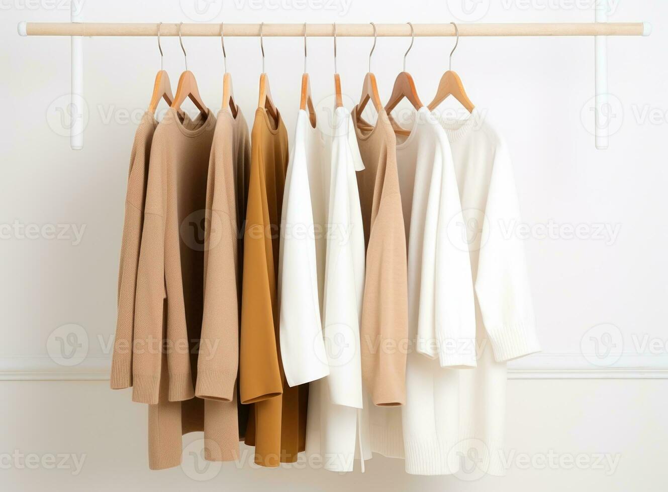 Kleider Sammlung hängend auf Kleiderbügel foto