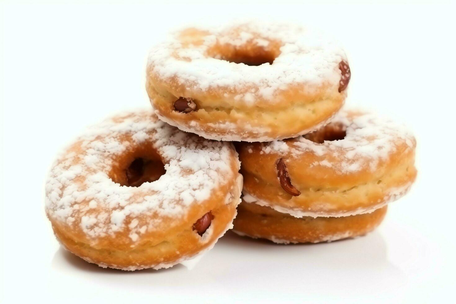 bunt und lecker verschiedene Donuts mit bunt Sträusel Zucker. köstlich Dessert Donuts Hintergrund Konzept durch ai generiert foto