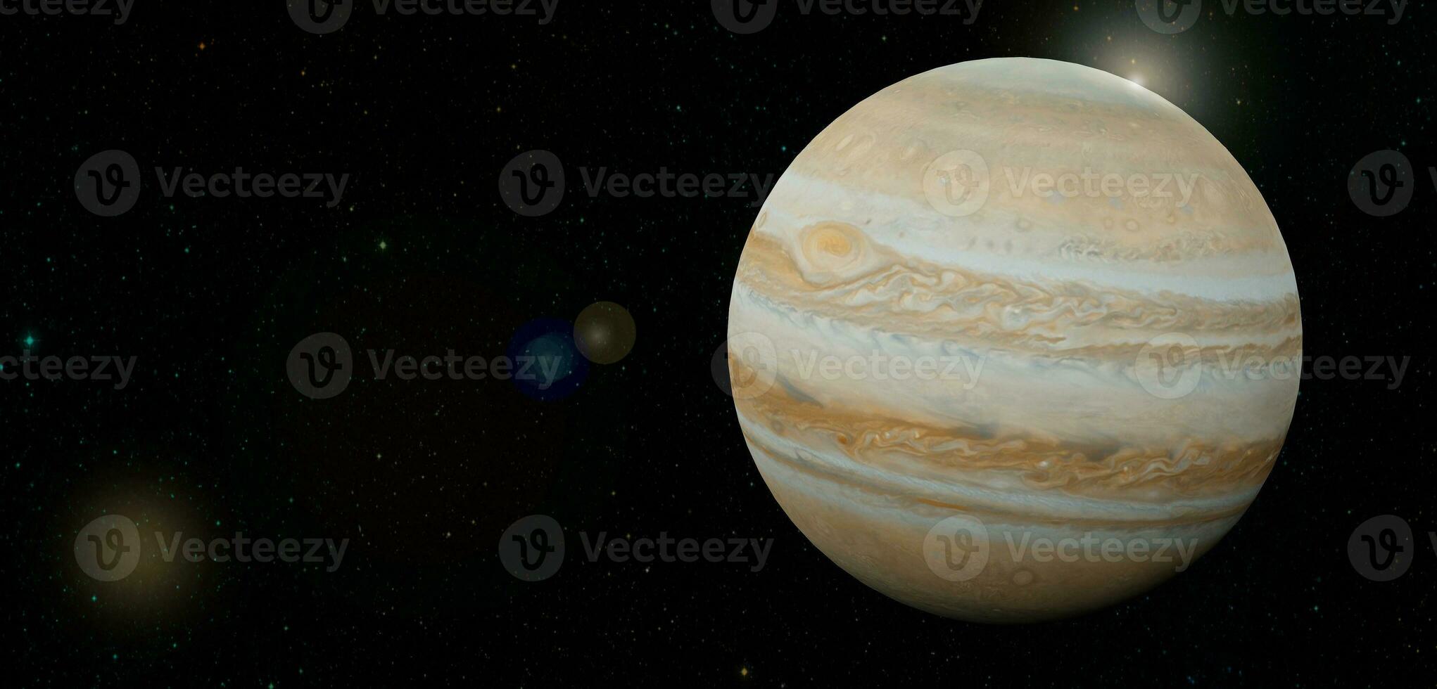 Jupiter das Oberfläche von das Sterne kosmisch Hintergrund Planet 3d Illustration foto