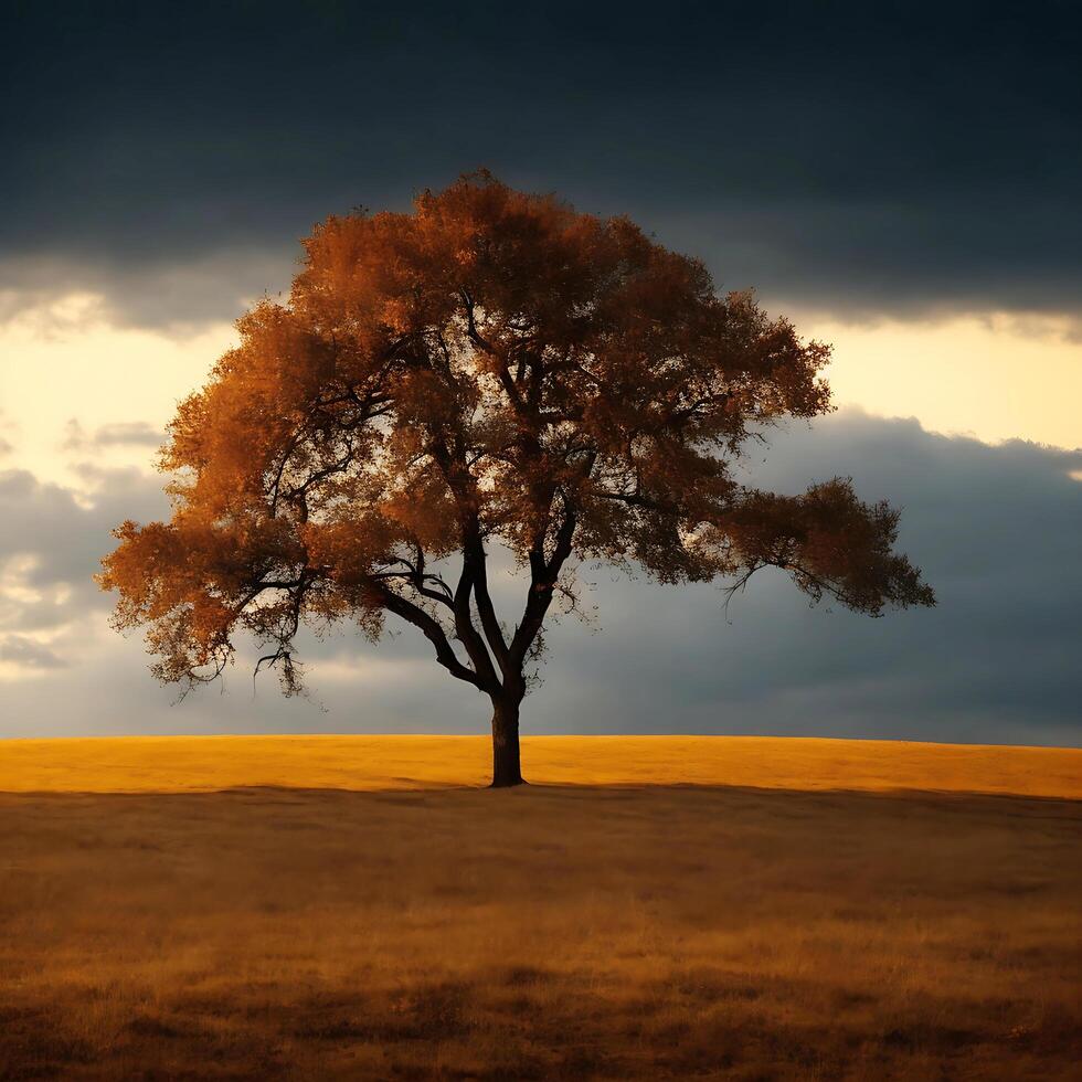 kostenlos einsam Baum. ai generiert foto