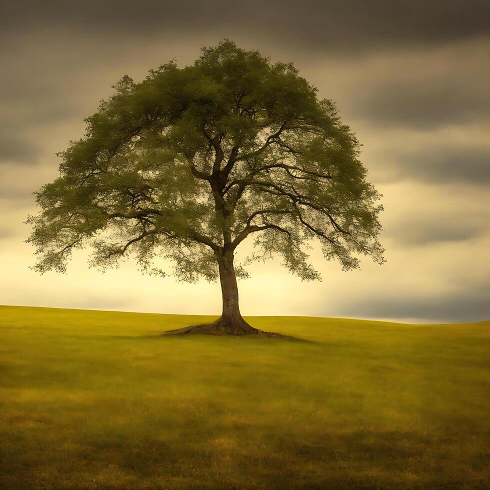 kostenlos einsam Baum. ai generiert foto