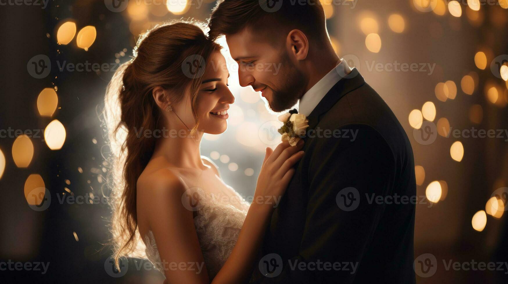 glückliches Hochzeitspaar foto