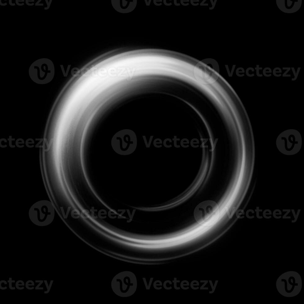 Weiß Kreis Ring auf schwarz Hintergrund foto