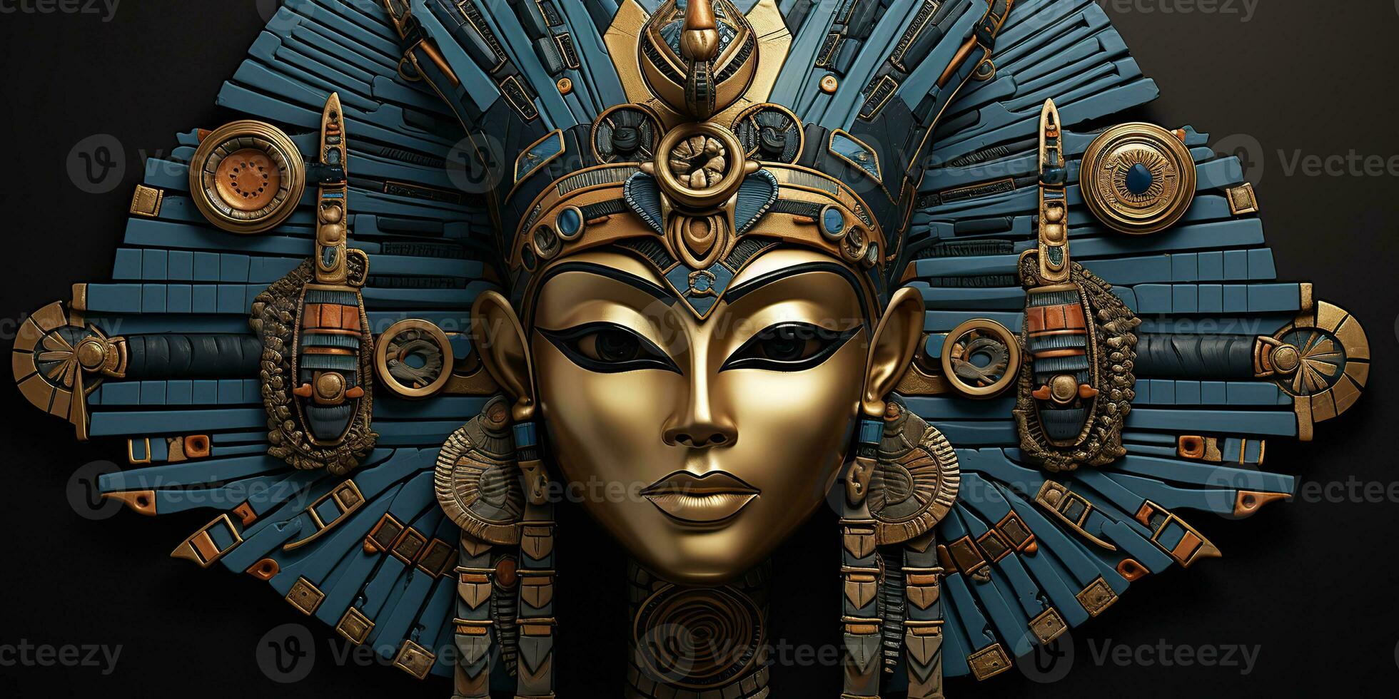 ai generiert. ai generativ. ägyptisch Skulptur Geschichte uralt Pharaon Tod König Gott Tempel Museum Archäologie. Grafik Kunst foto
