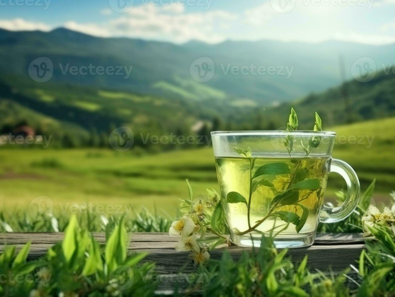 Grün Tee natürlich Hintergrund foto