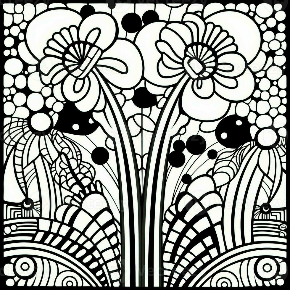 artdeco Blume Färbung Seite foto