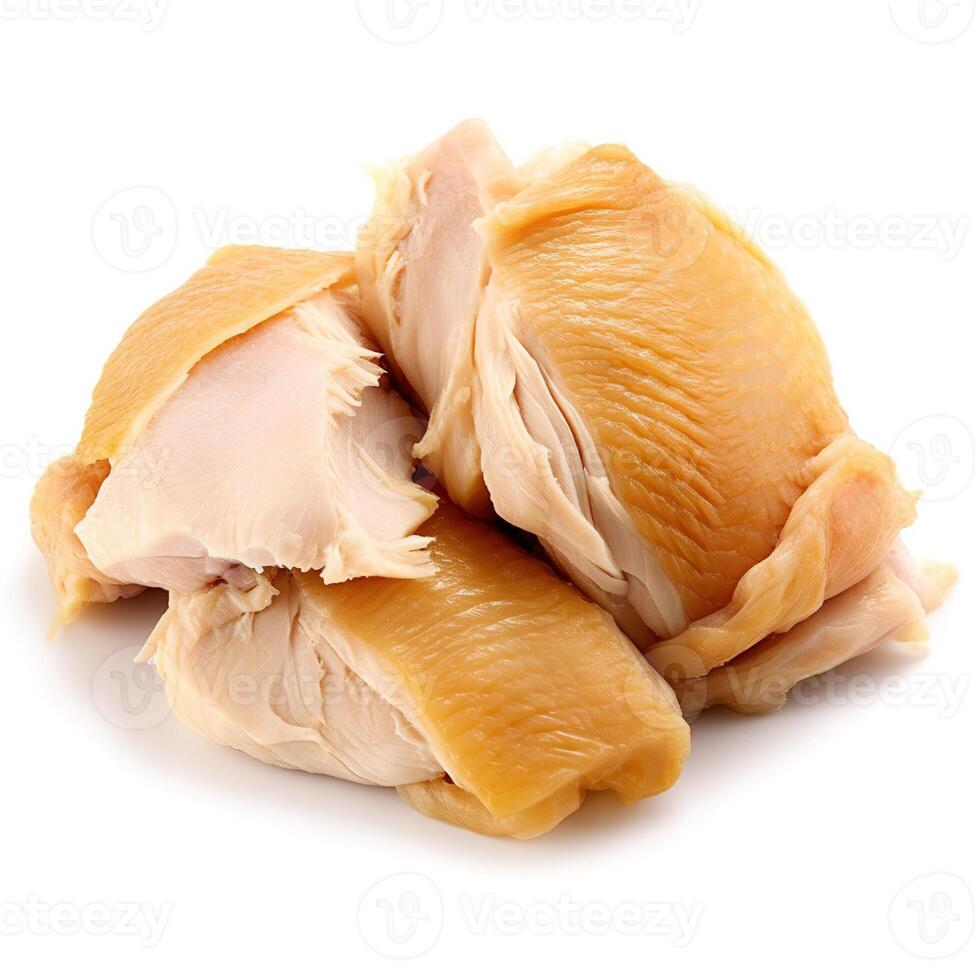 Hähnchen Fleisch auf Weiß Hintergrund. generativ ai foto
