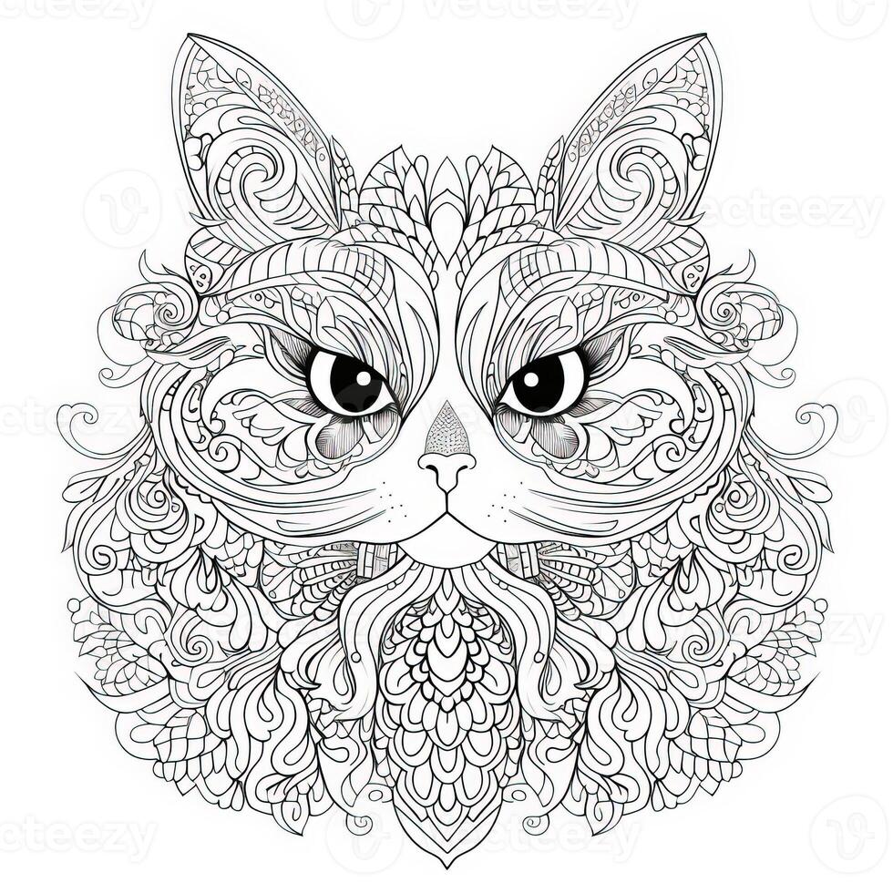 Katze Färbung Seiten exotisch lineart foto