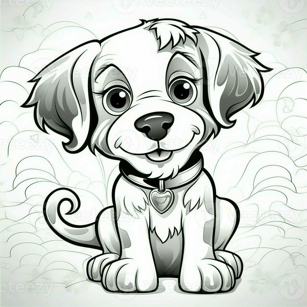 süß Hund Hündchen Färbung Seiten foto