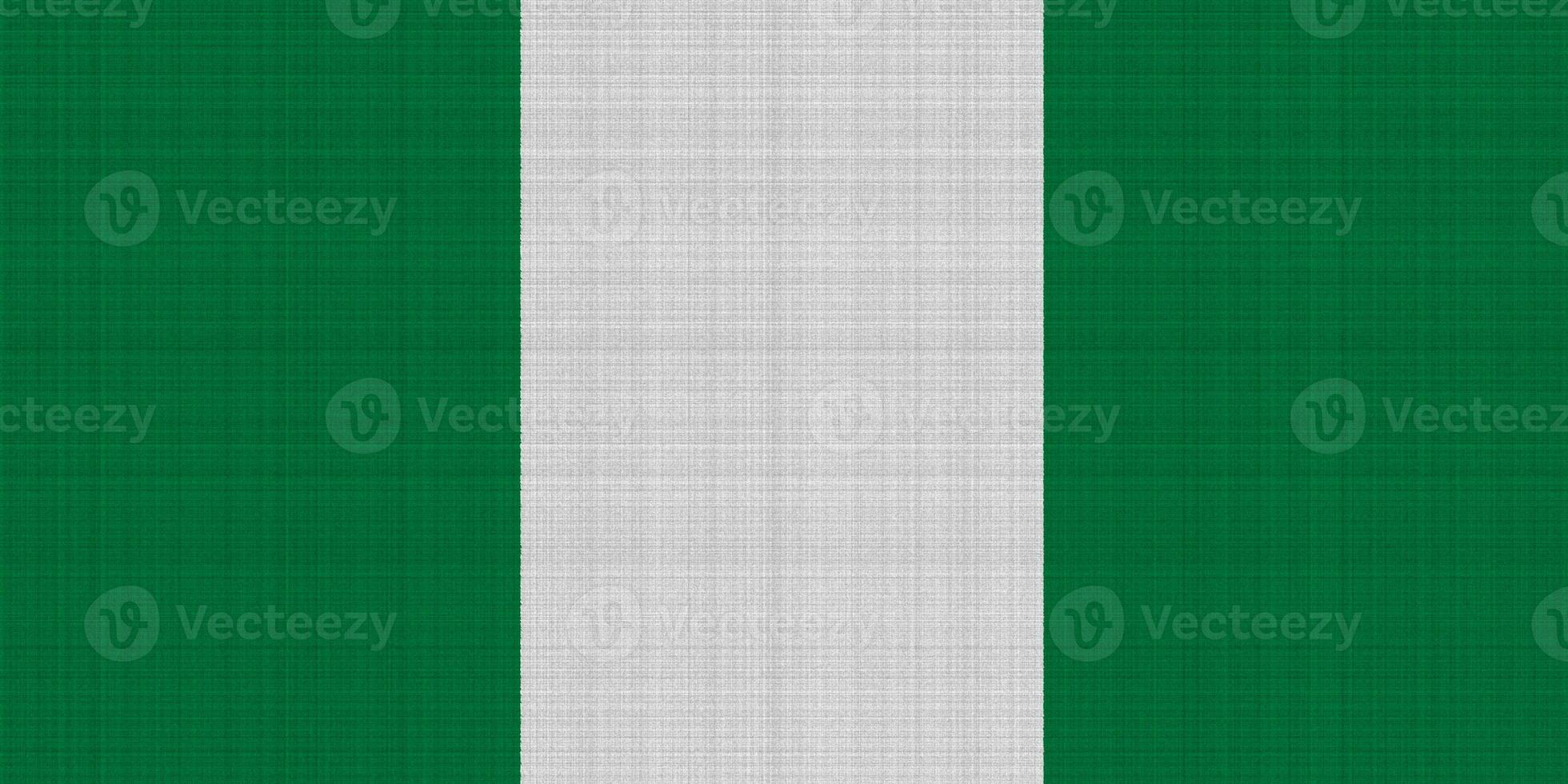 Flagge von Bundes Republik von Nigeria auf ein texturiert Hintergrund. Konzept Collage. foto