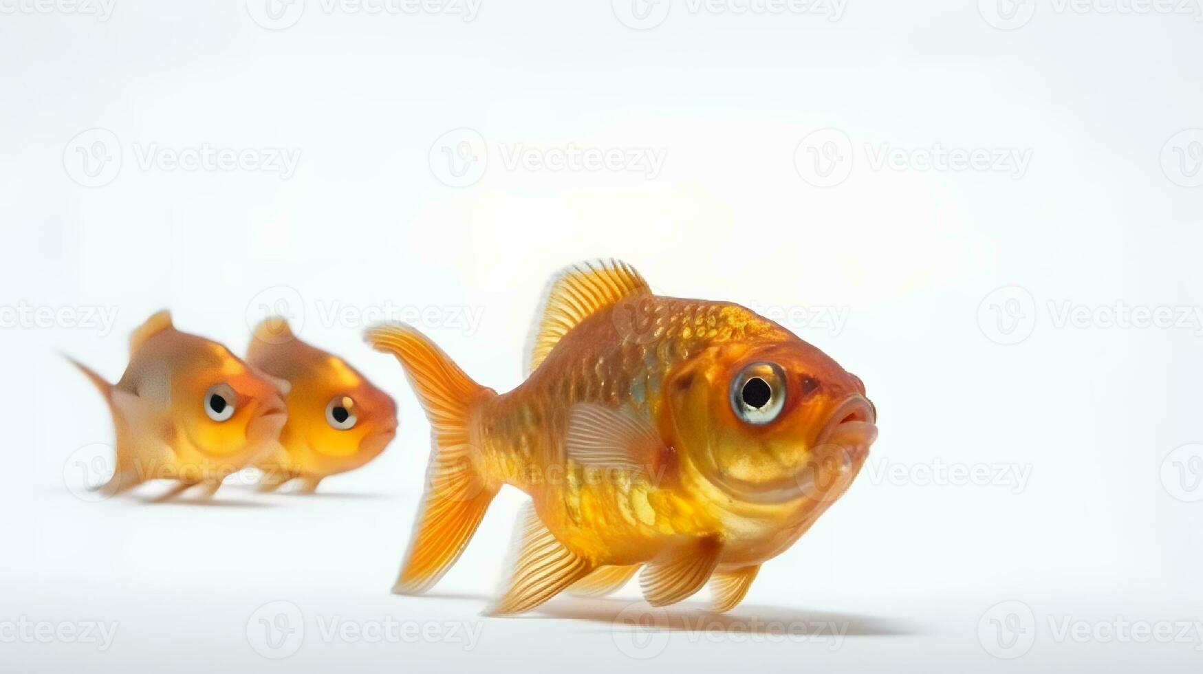 Foto von ein Fisch auf Weiß Hintergrund. generativ ai