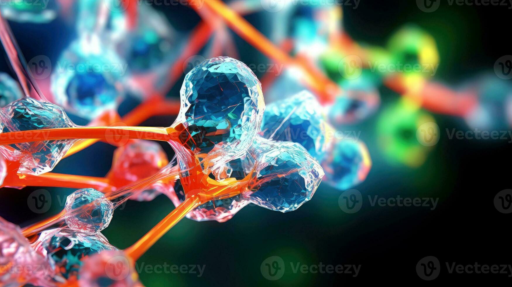 medizinisch Studien von molekular Strukturen. Wissenschaft im das Bedienung von Mensch. Technologien von das Zukunft im unser Leben. Molekül von Medizin Modell, generativ ai Illustration foto