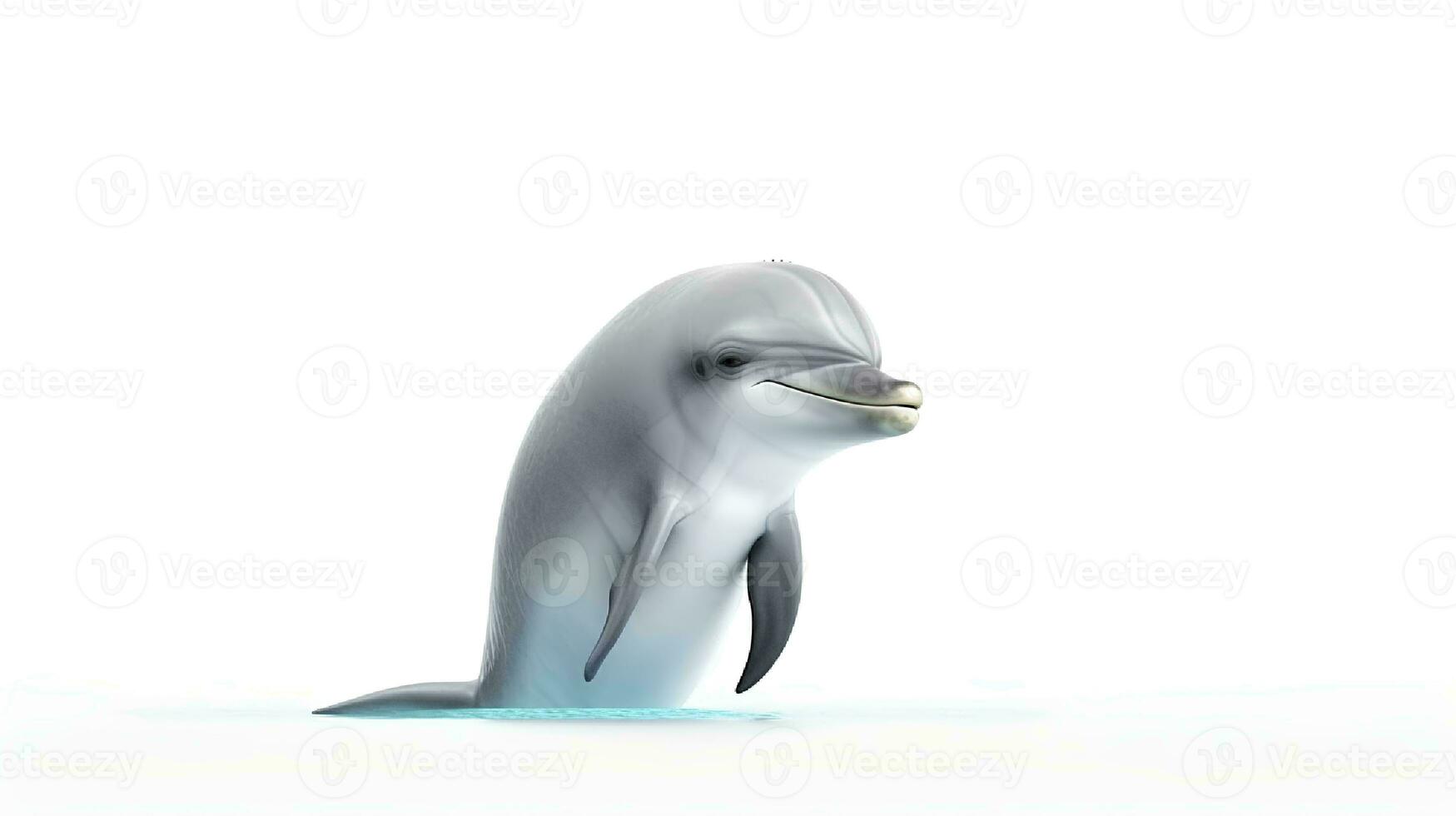 Foto von ein Delfin auf Weiß Hintergrund. generativ ai