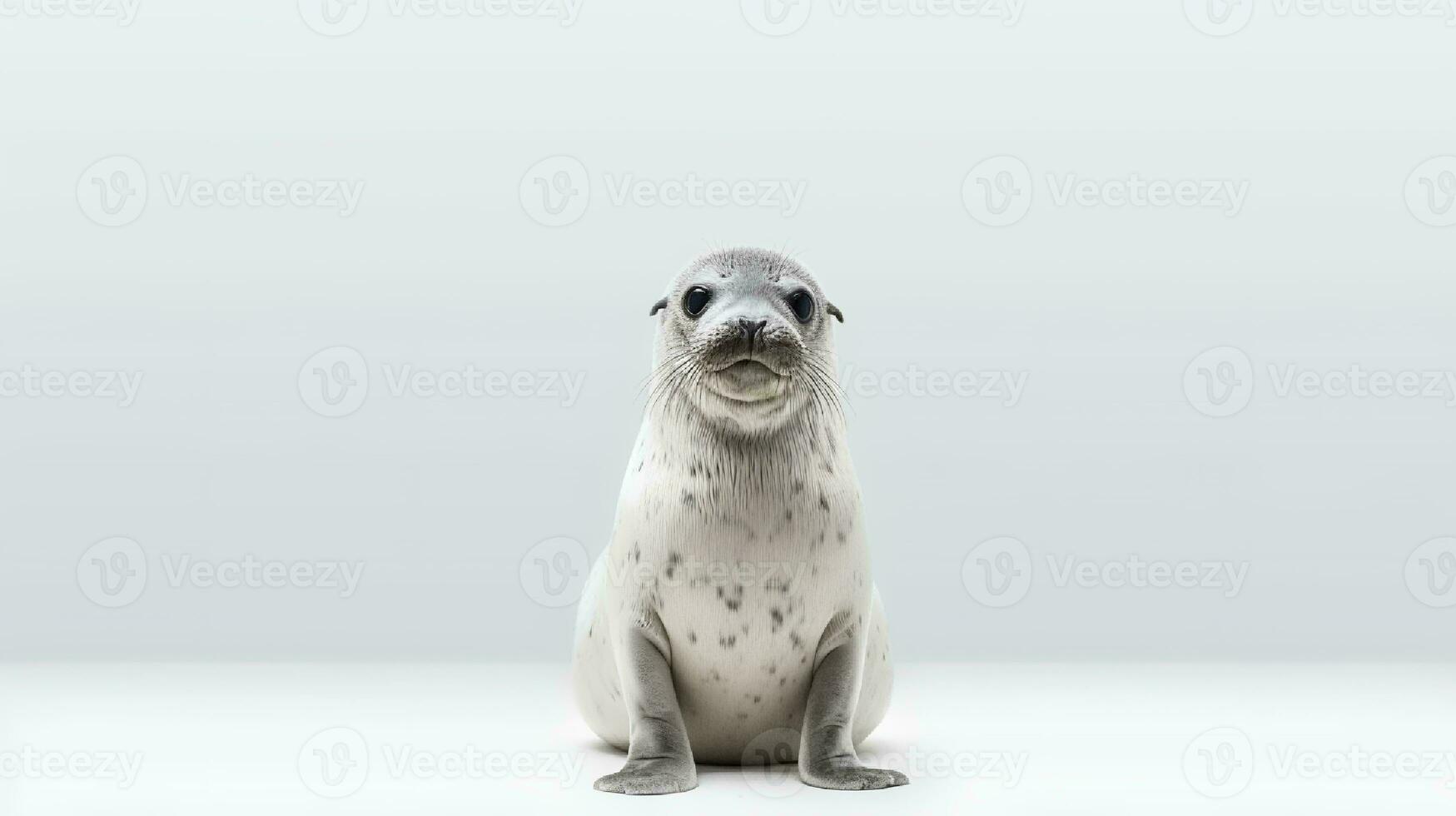 Foto von ein Seelöwe auf Weiß Hintergrund. generativ ai
