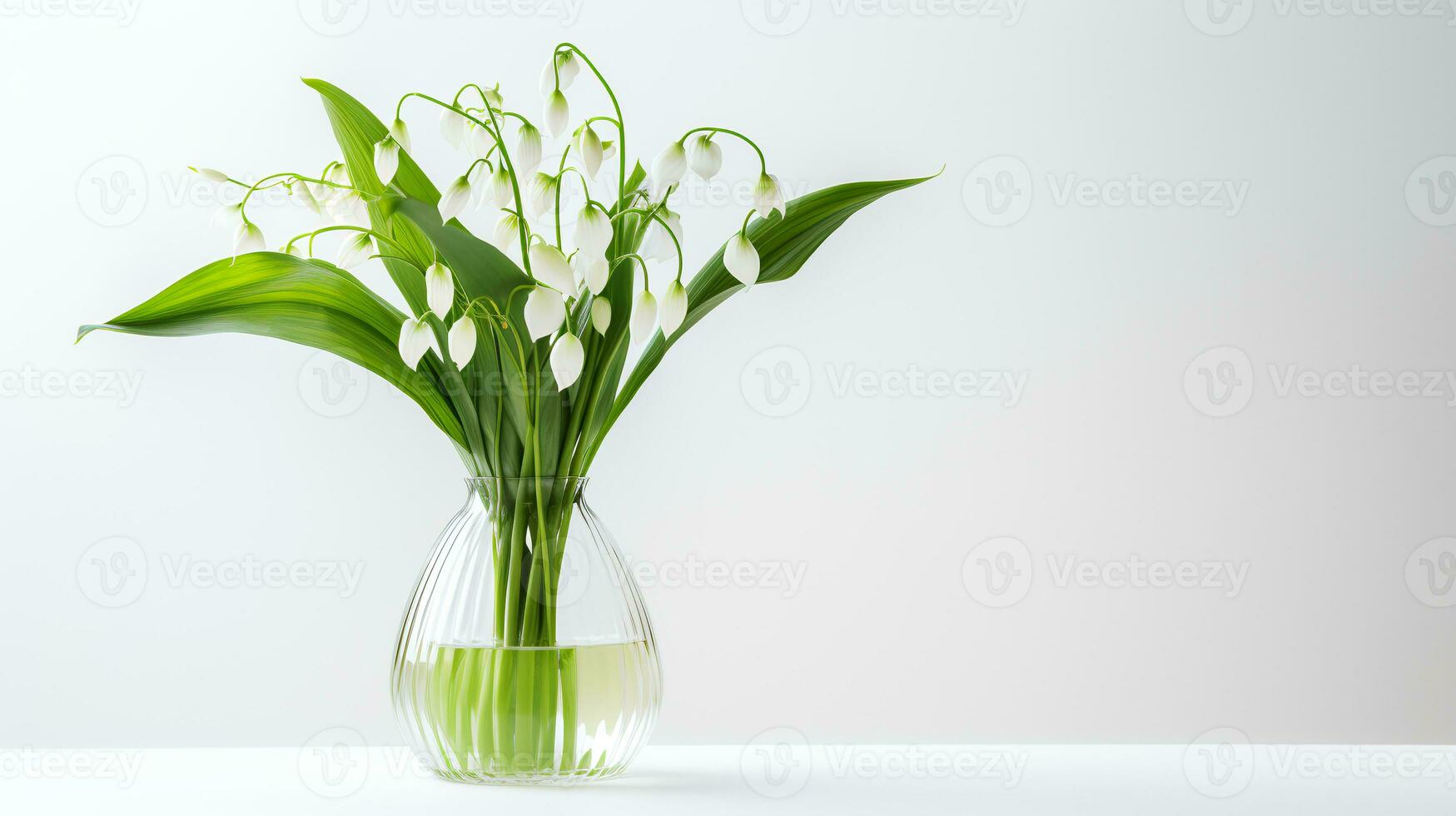 Foto von Lilie Oh das Senke im transparent Vase wie Zimmerpflanze zum Zuhause Dekoration isoliert auf Weiß Hintergrund. generativ ai