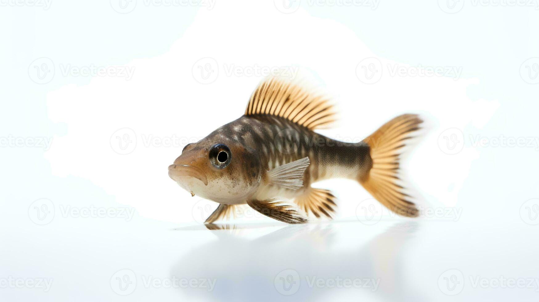 Foto von ein Corydoras Wels auf Weiß Hintergrund. generativ ai