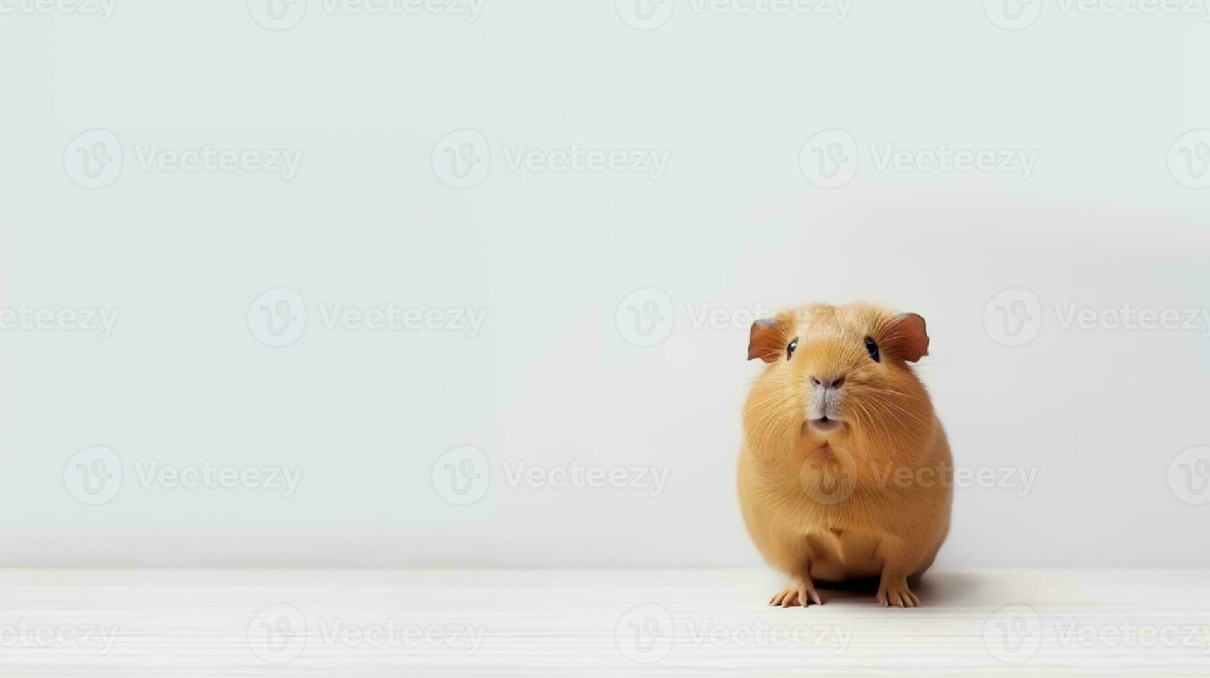 Foto von ein Guinea Schwein auf Weiß Hintergrund. generativ ai