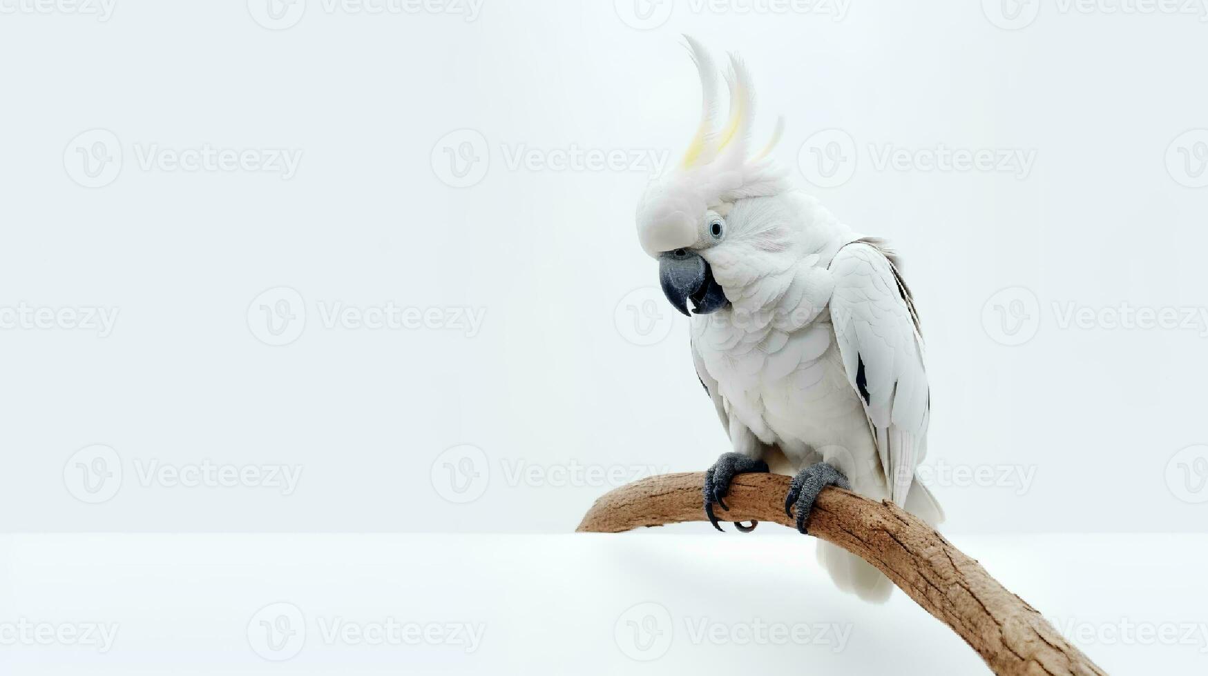 Foto von ein Nymphensittich Vogel auf Weiß Hintergrund. generativ ai