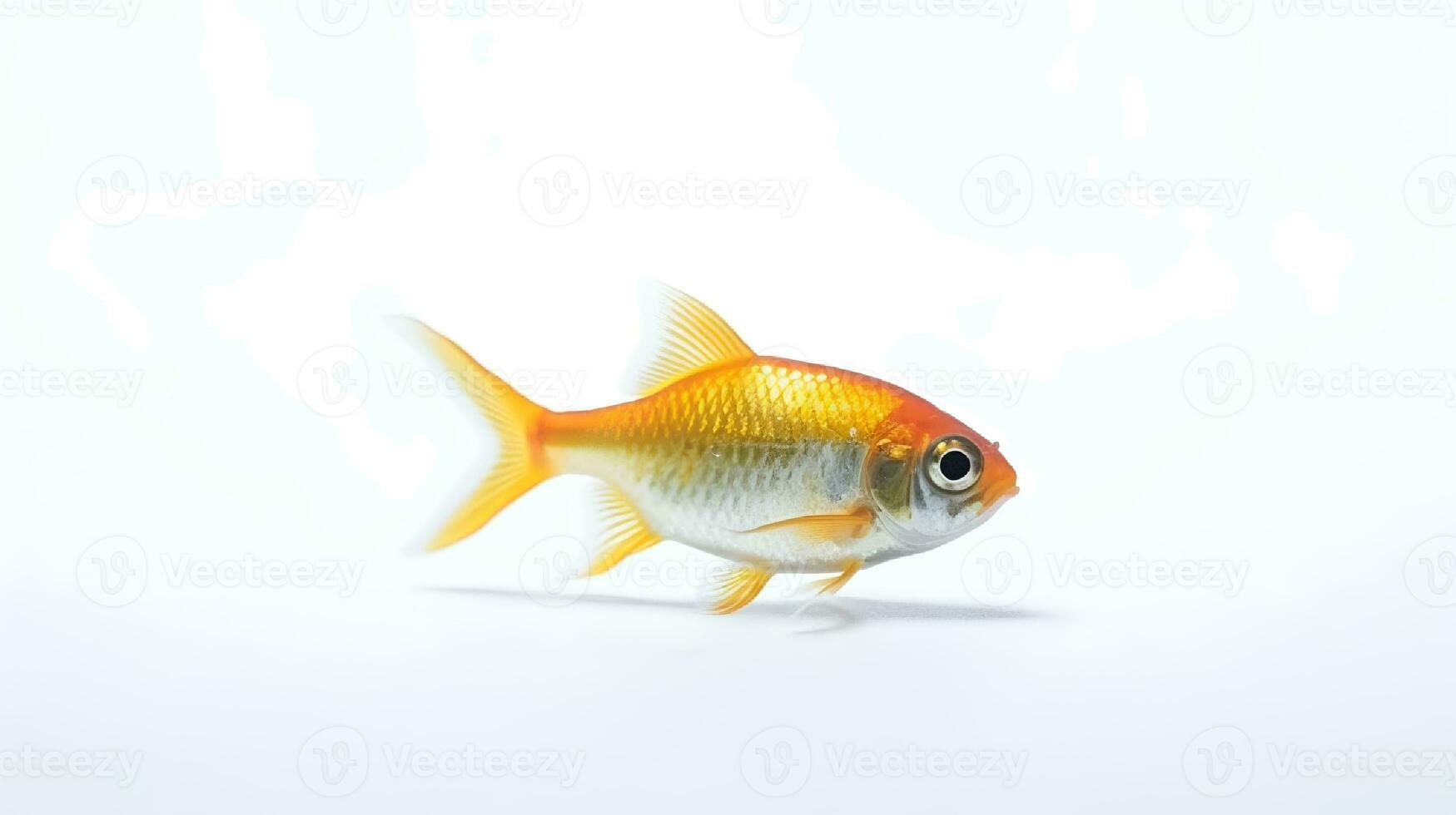 Foto von ein Tetra Fisch auf Weiß Hintergrund. generativ ai