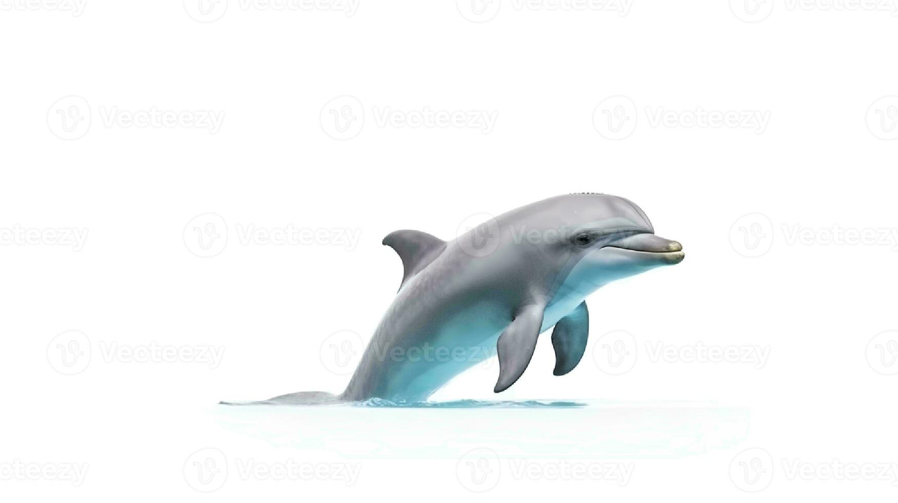 Foto von ein Delfin auf Weiß Hintergrund. generativ ai