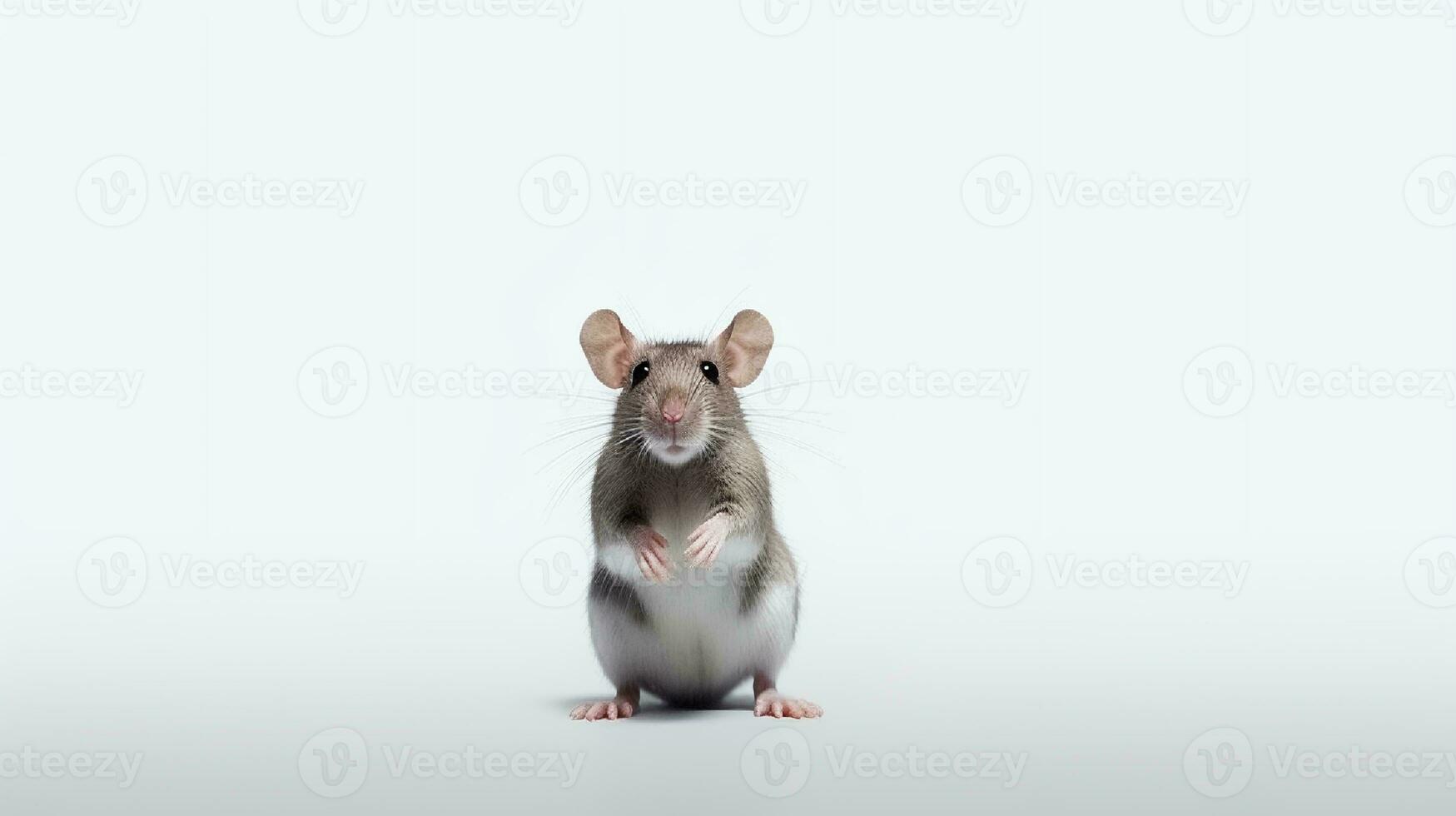 Foto von ein Ratte auf Weiß Hintergrund. generativ ai