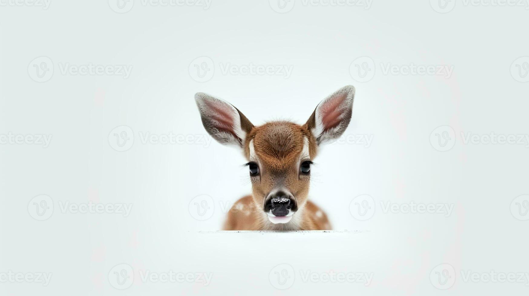 Foto von ein Hirsch auf Weiß Hintergrund. generativ ai