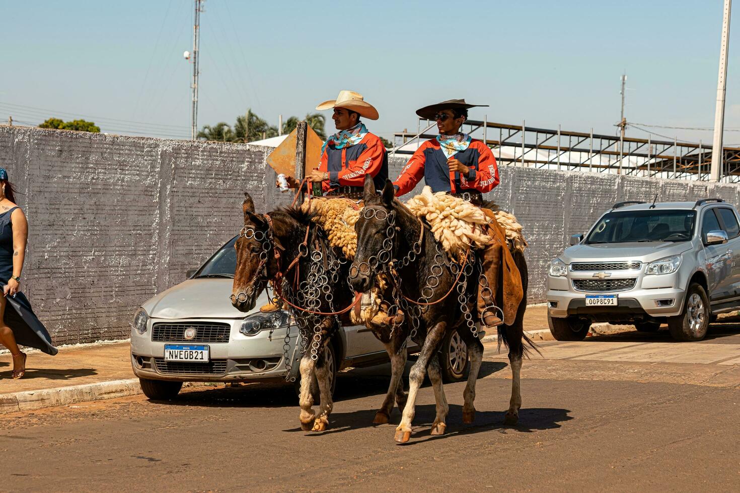 apore, goias, Brasilien - - 05 07 2023 zu Pferd Reiten Veranstaltung öffnen zu das Öffentlichkeit foto