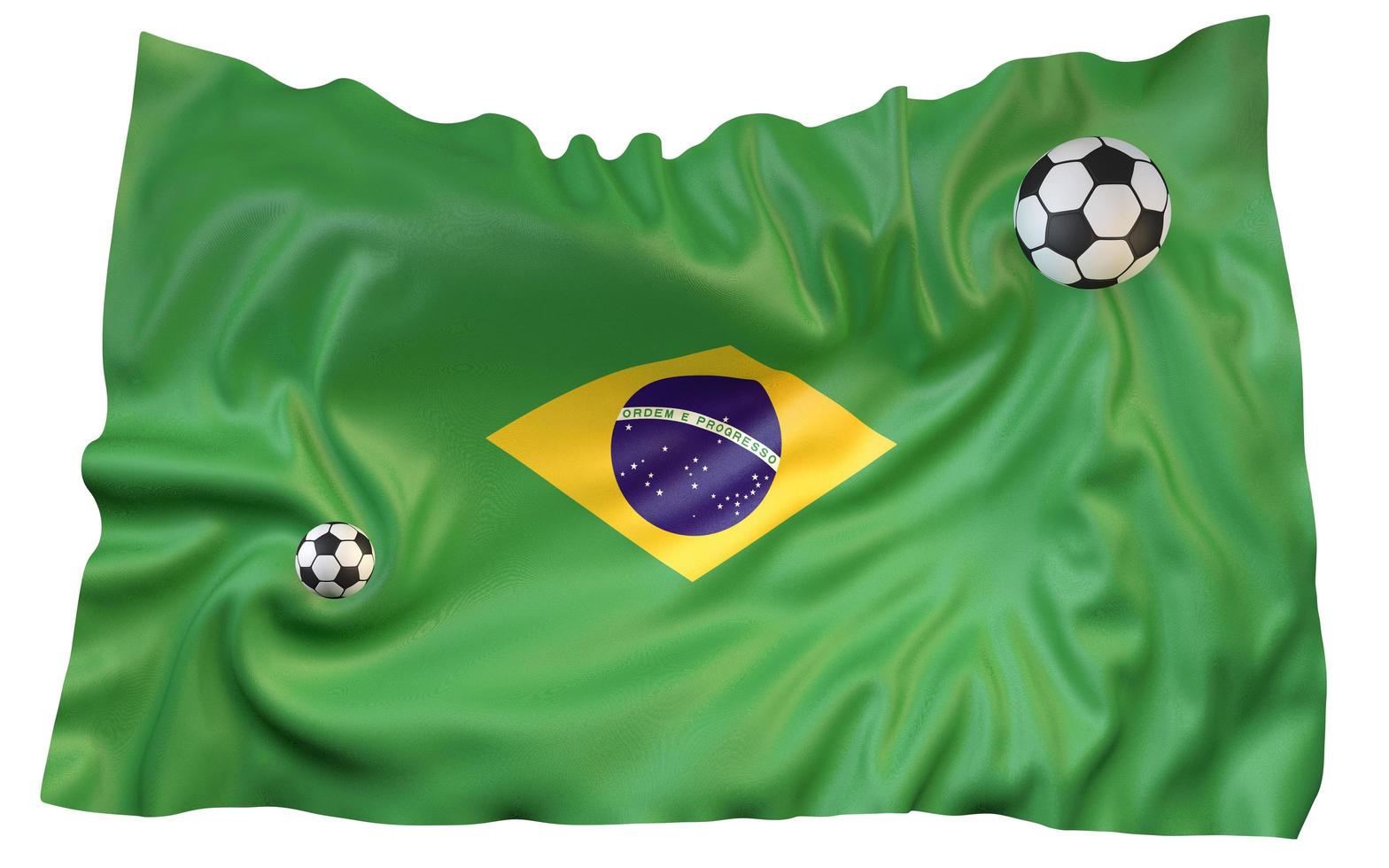 3D-Rendering Brasilien Flagge Fußball Fußball foto