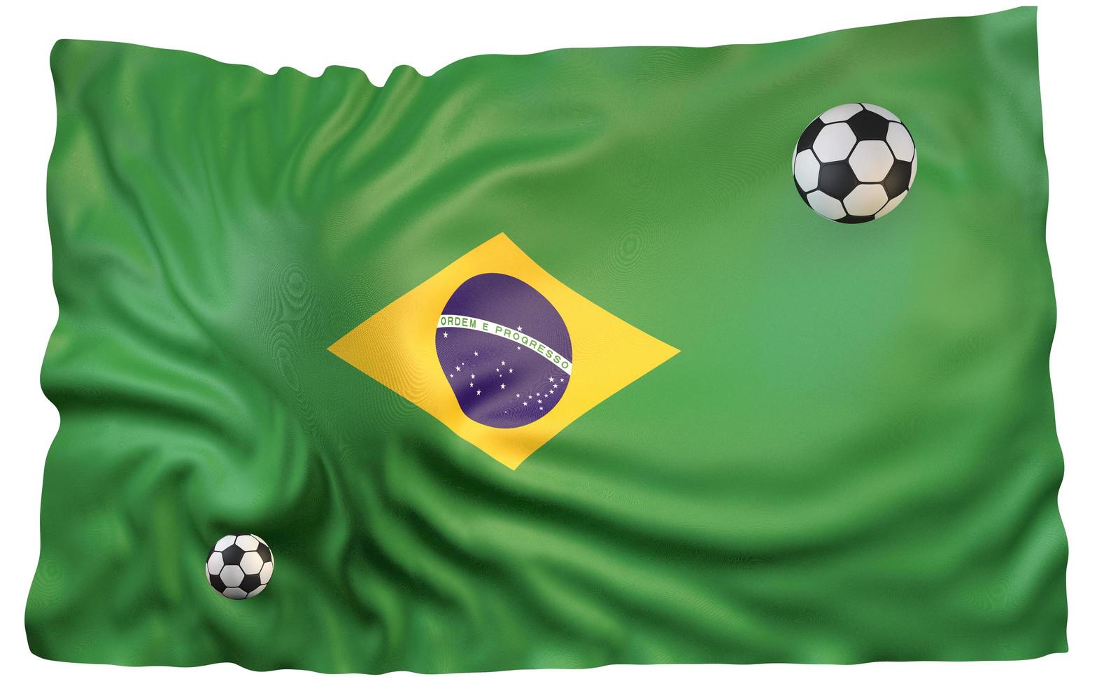3D-Rendering Brasilien Flagge Fußball Fußball foto