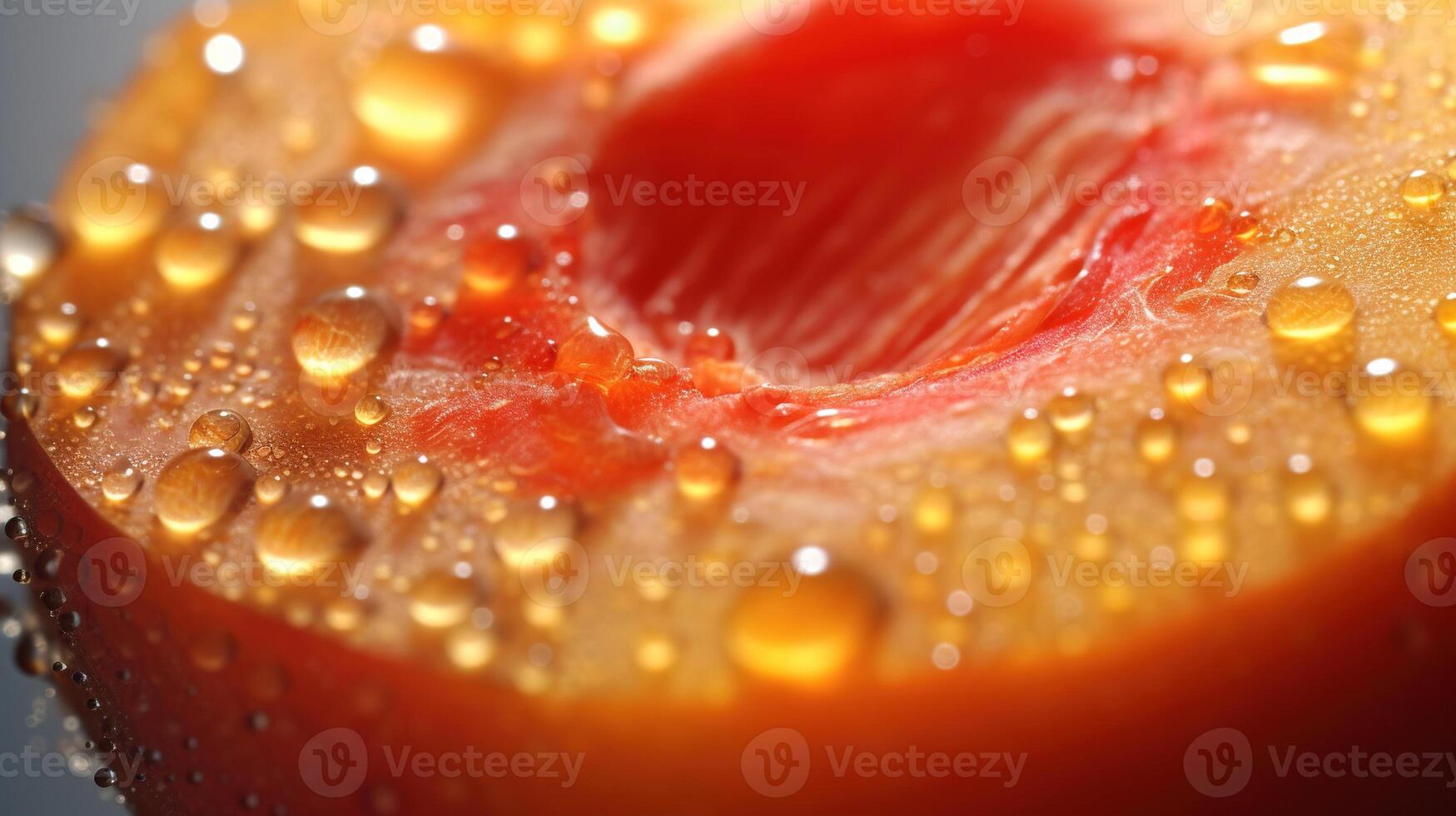 generativ ai, hell Scheibe von saftig reif Aprikose und Wasser Tropfen, Makro von Sommer- Obst foto