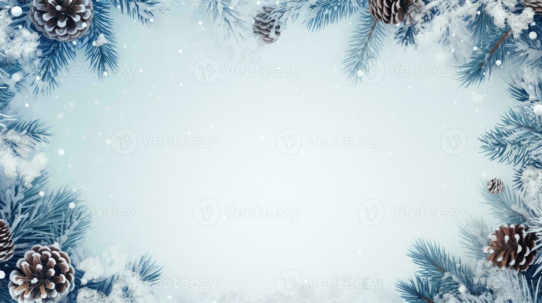 Weihnachten Dekoration mit Kiefer Zapfen. Weihnachten Hintergrund mit Raum zum Text. generativ ai foto