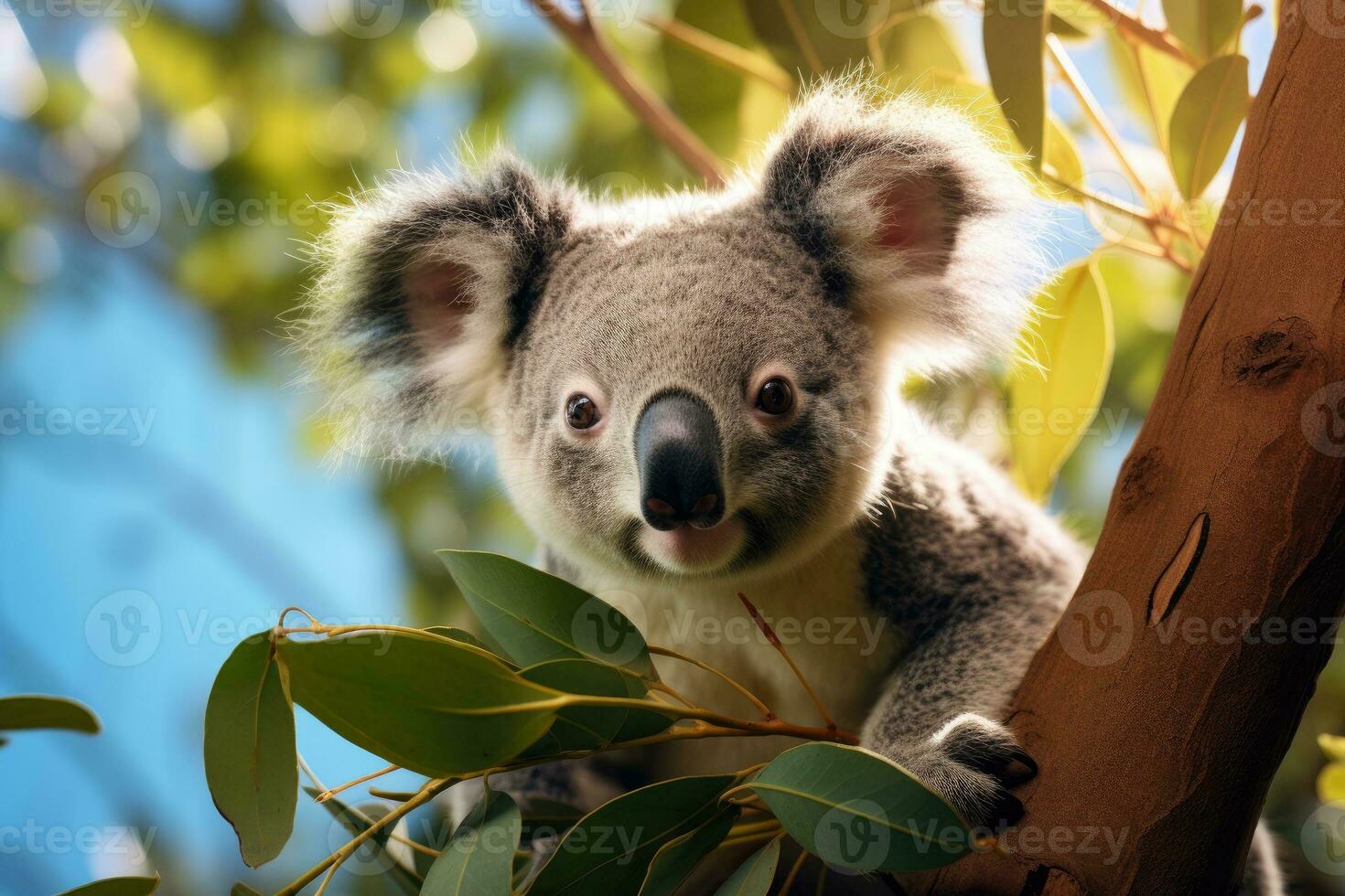 bezaubernd Koala auf Eukalyptus Baum foto