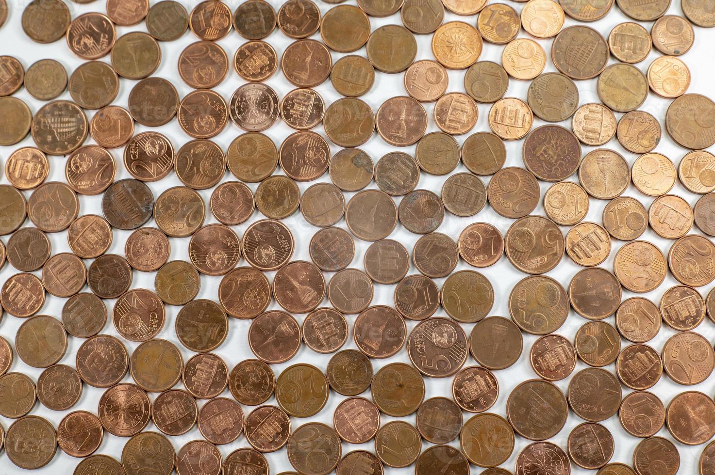 Textur mit Euro-Cent-Münzen foto