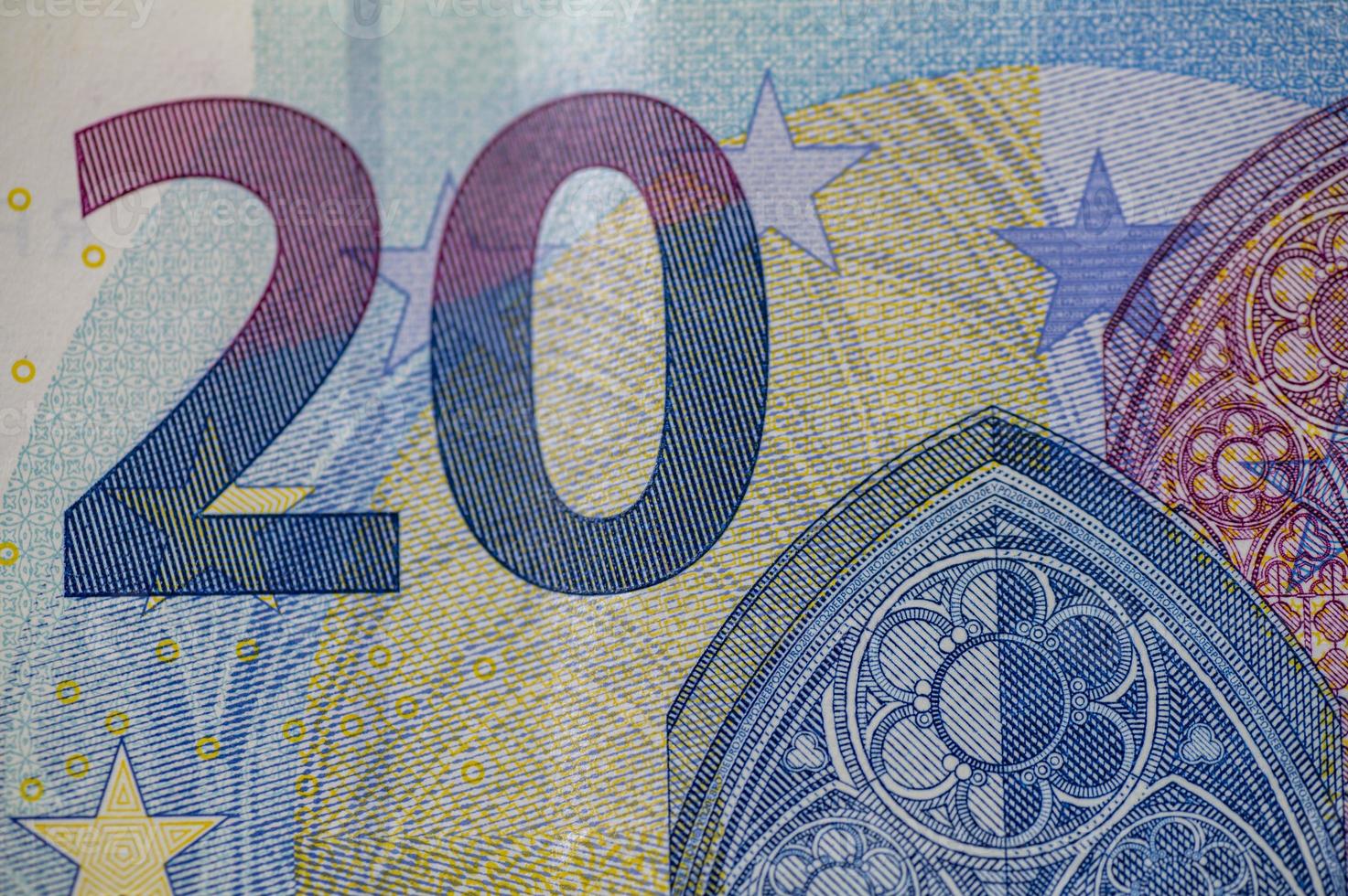 das Detail der 20-Euro-Banknote foto