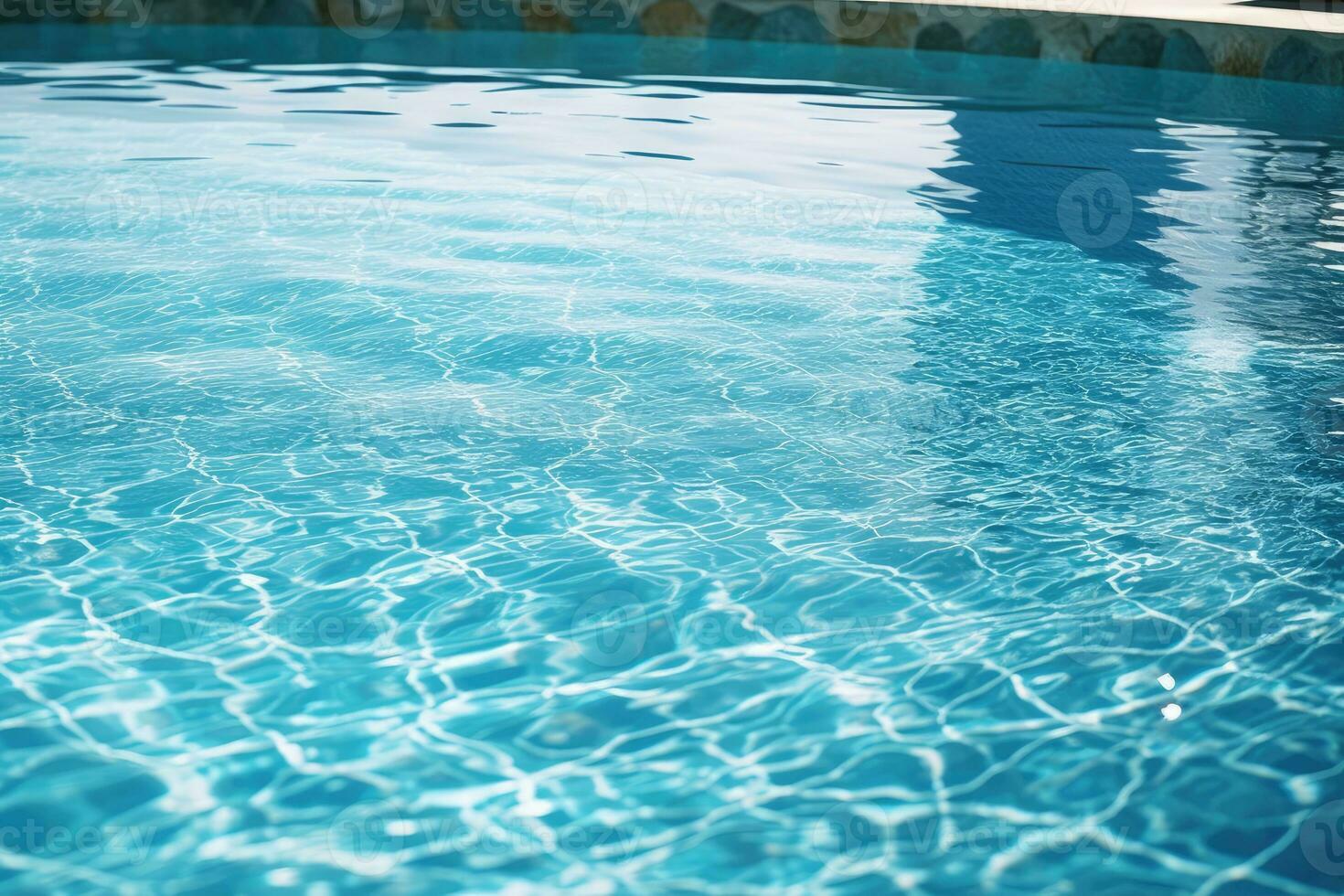 ein schließen - - oben Foto von das Yachten Schwimmen Schwimmbad, Erfassen es ist Kristall - - klar Türkis Wasser und luxuriös Annehmlichkeiten. generativ ai