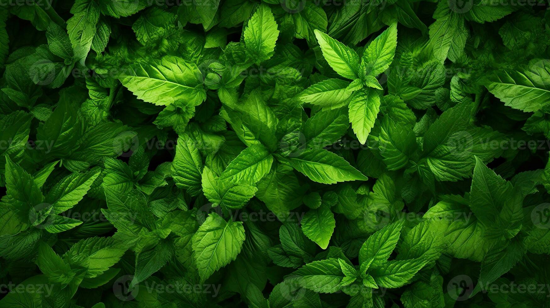 tropisch Blätter mit Wasser Tropfen auf Grün Blätter Hintergrund. realistisch Blätter Textur. Vektor Illustration ai generativ foto