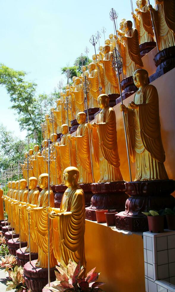 golden Buddha Statue im Tempel, wat Pho, Bangkok, Thailand zum Banner, Poster, Information Grafik, druckt Layout Abdeckung Bücher, Zeitschrift Seiten, Werbung Materialien, Werbung Marketing foto