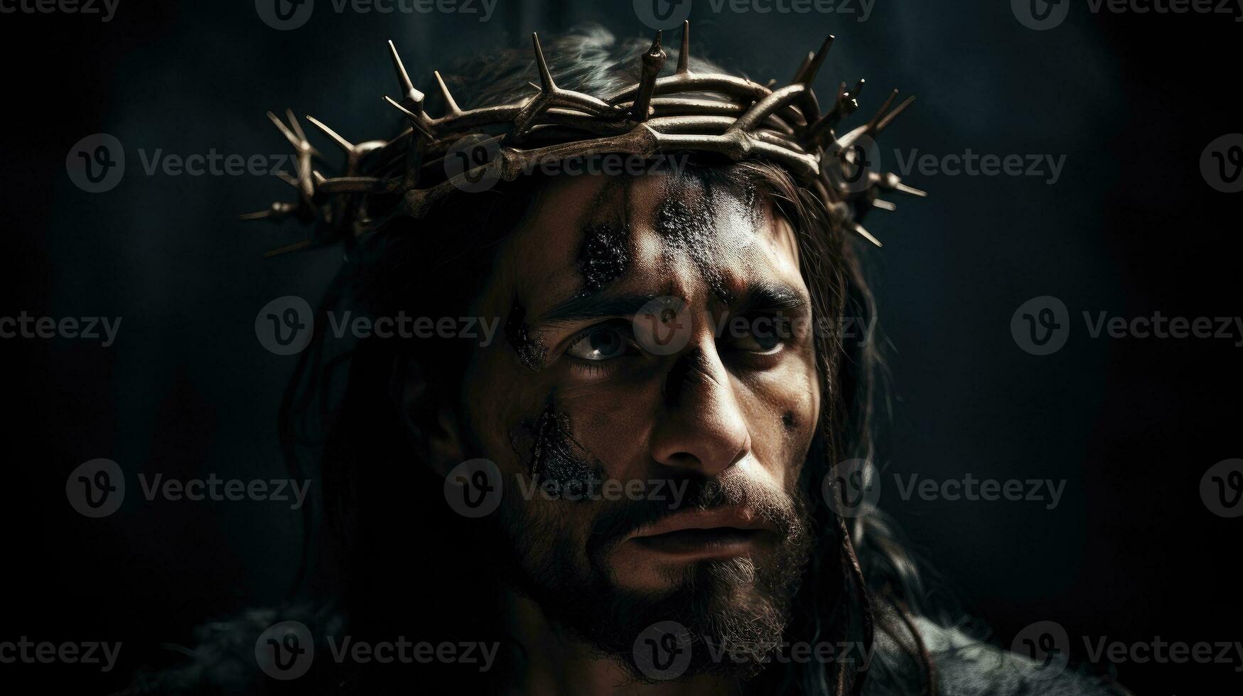 Jesus Christus mit Krone von Dornen. ai generiert foto