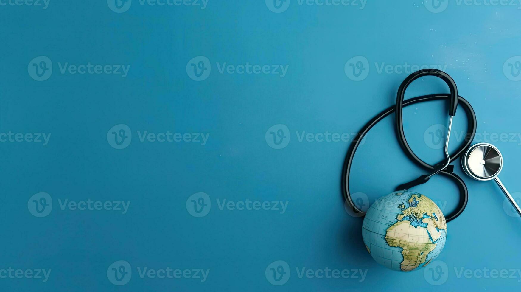 Welt Gesundheit Tag Banner Design mit Blau Hintergrund, ai generativ foto