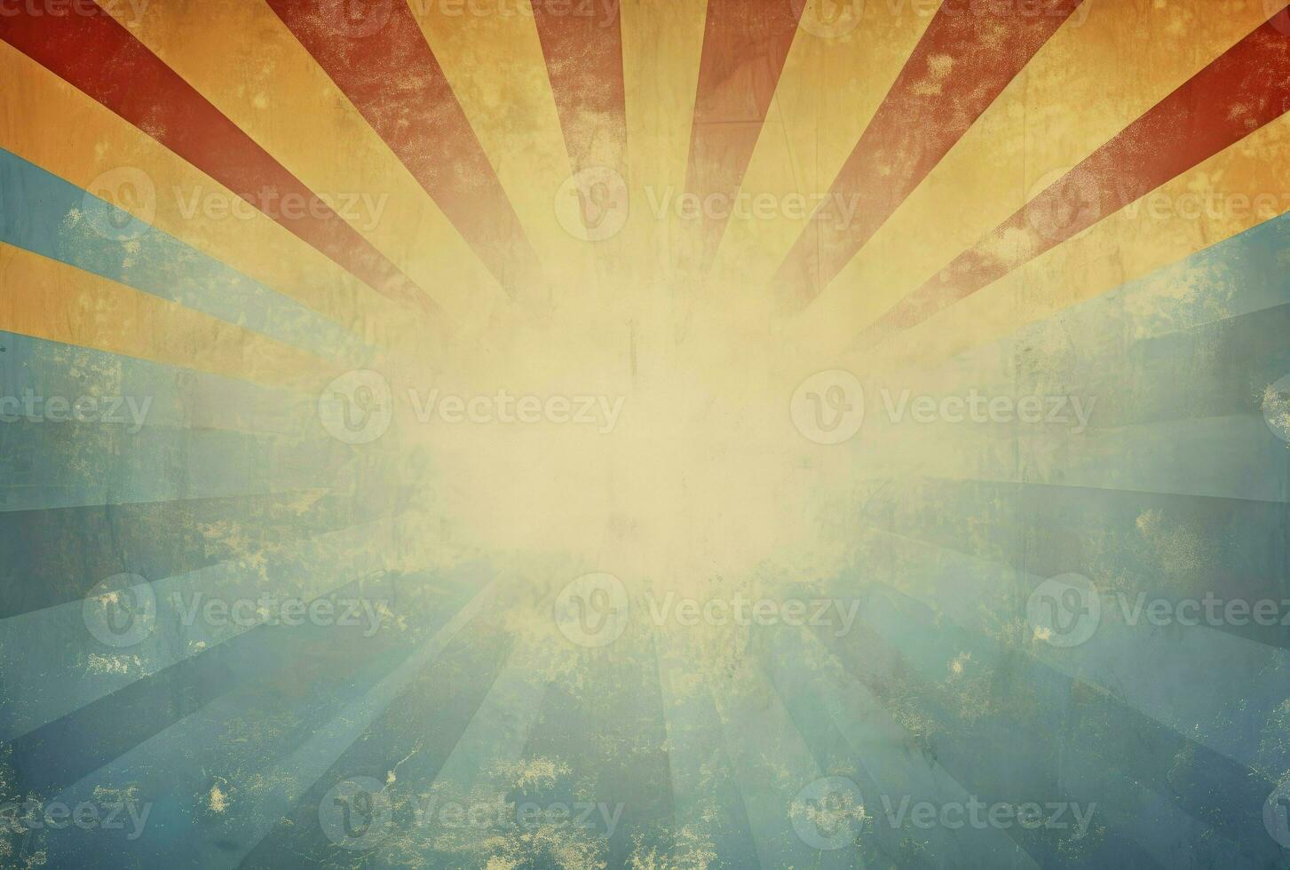 retro Hintergrund mit gebogen, Strahlen oder Streifen im das Center. Sunburst oder Sonne platzen retro Hintergrund, generativ ai foto