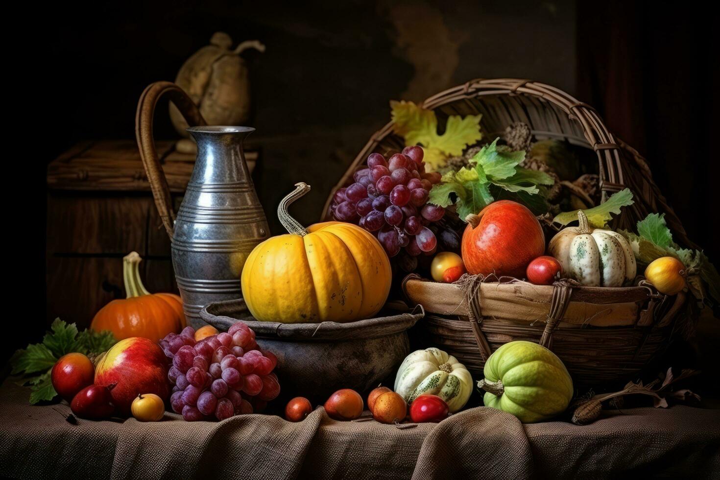 Herbst Komposition mit Kopieren Raum ai generativ foto