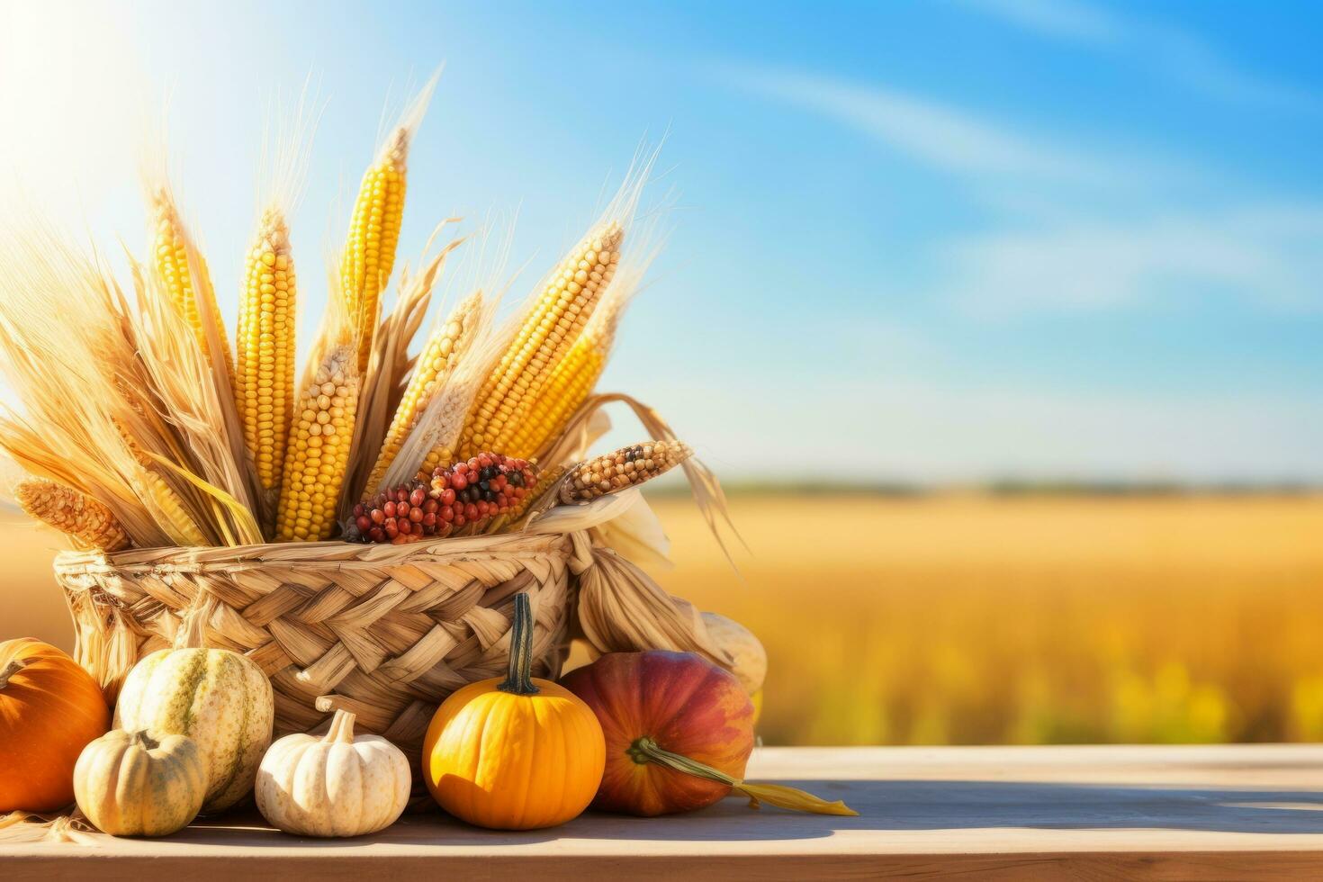 Herbst Komposition mit Kopieren Raum ai generativ foto