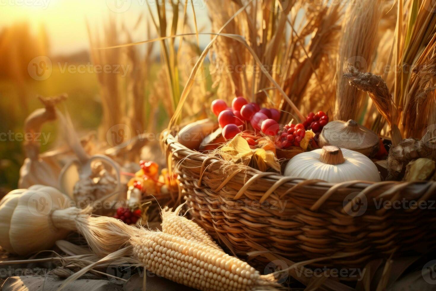 Herbst Komposition mit Kopieren Raum ai generativ foto