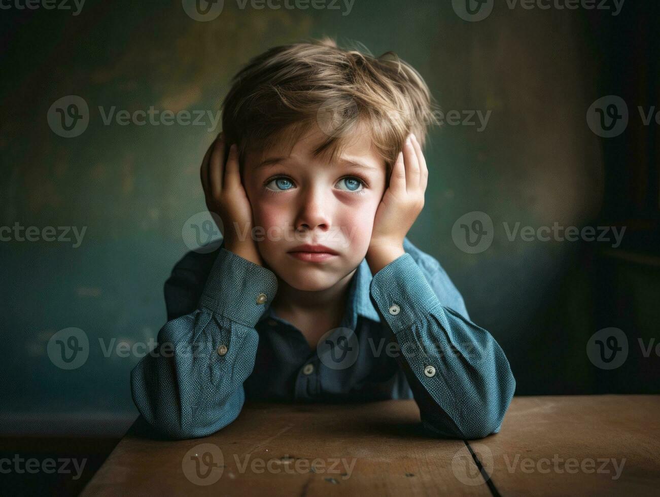 Foto von emotional dynamisch Pose brasilianisch Kind im Schule ai generativ