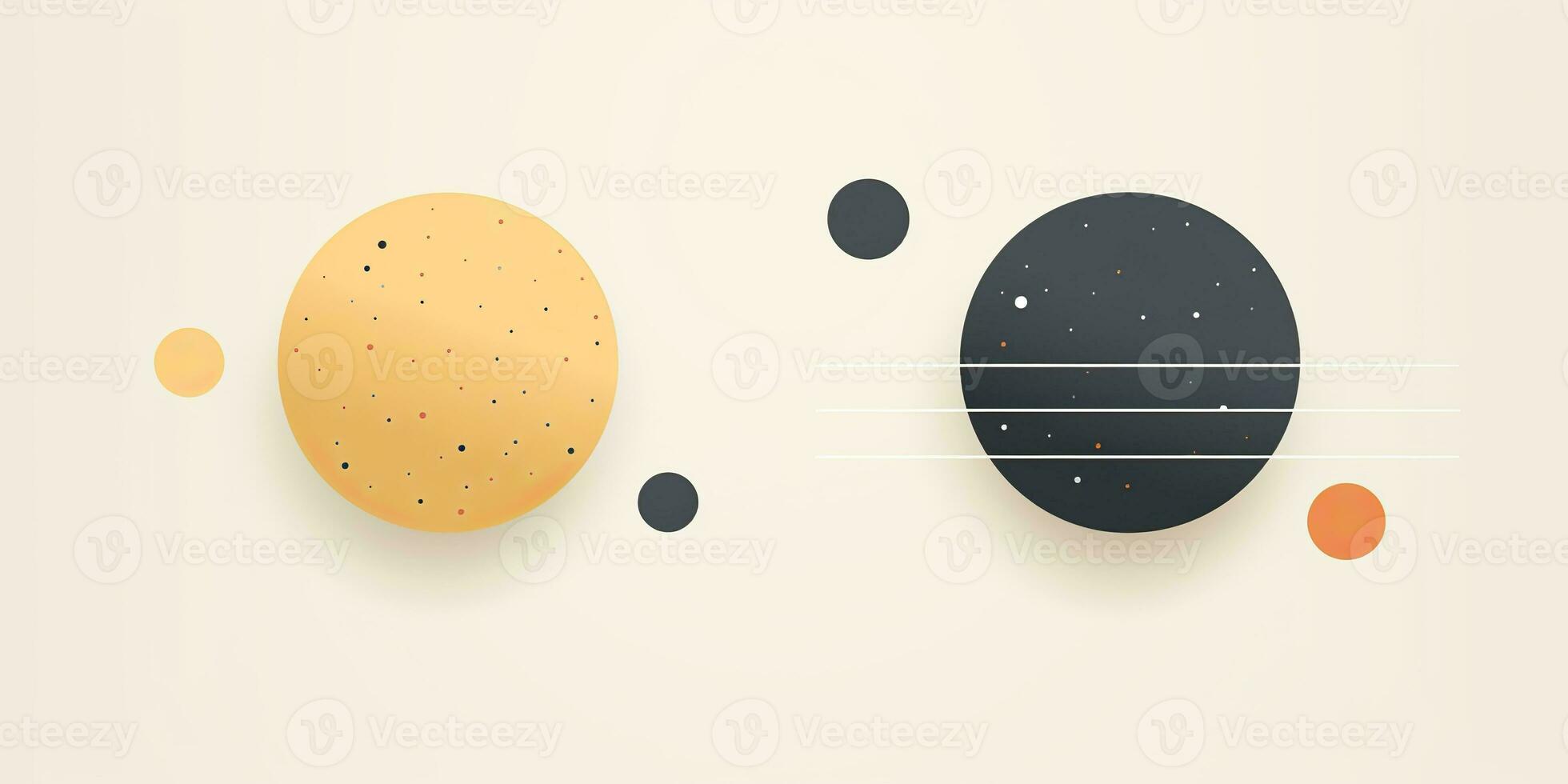 ai generiert. ai generativ. abstrakt geometrisch gestalten runden Poster Galaxis Raum Universum im minimal Stil. Grafik Kunst foto