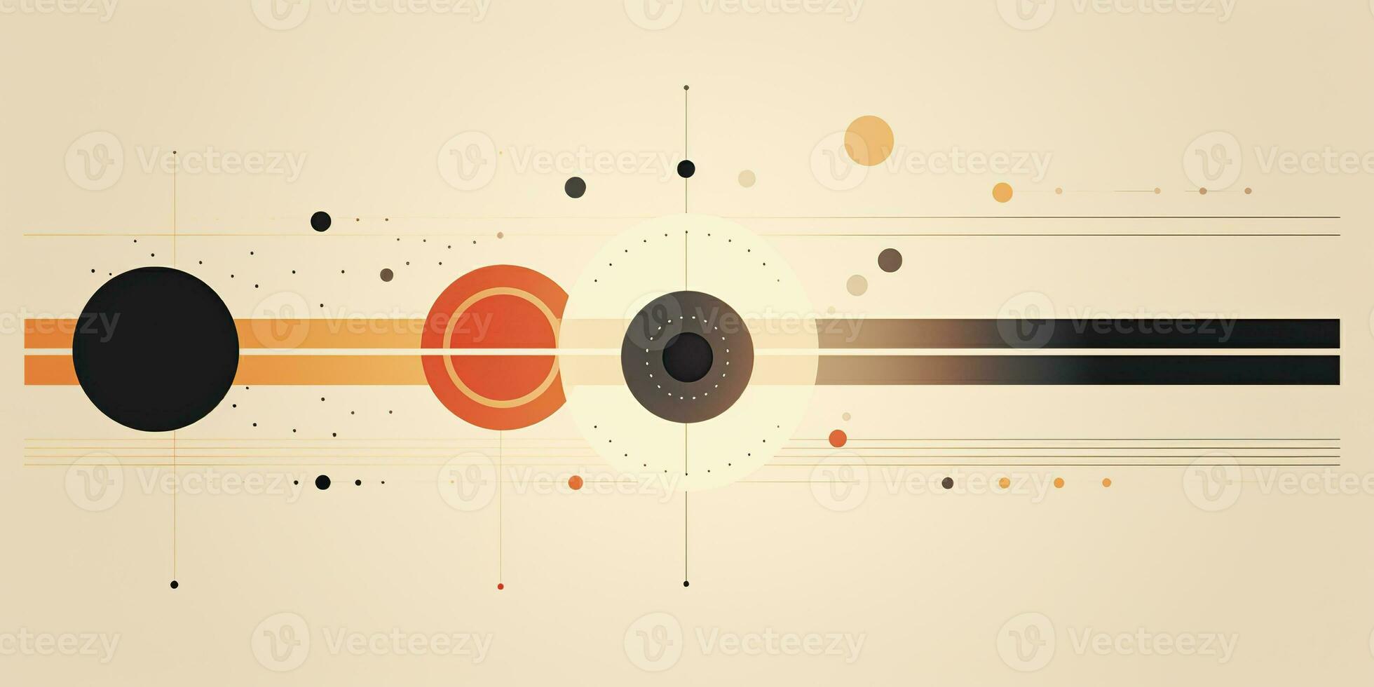 ai generiert. ai generativ. abstrakt geometrisch gestalten runden Poster Galaxis Raum Universum im minimal Stil. Grafik Kunst foto