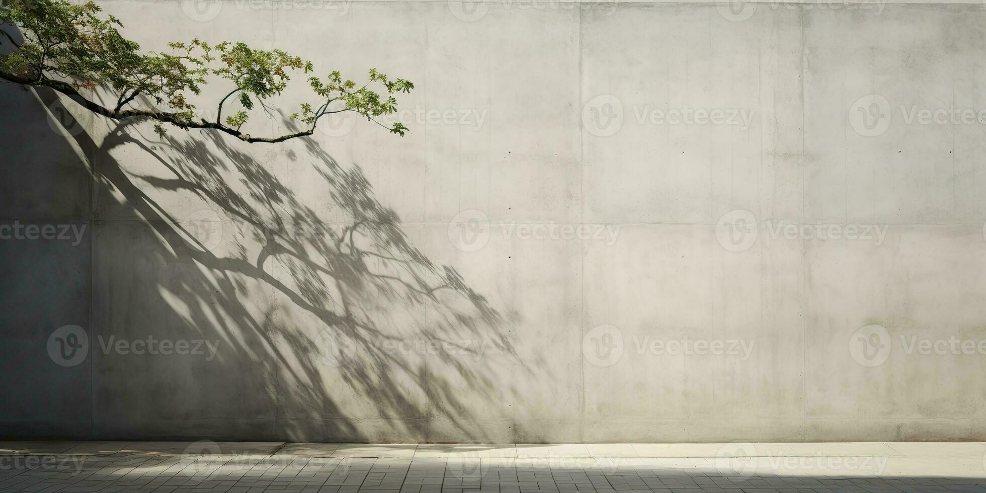 ai generiert. ai generativ. Beton Stein Felsen Mauer mit Baum. einfach minimal Attrappe, Lehrmodell, Simulation Mauer Garten draussen mit Pflanze. Grafik Kunst foto