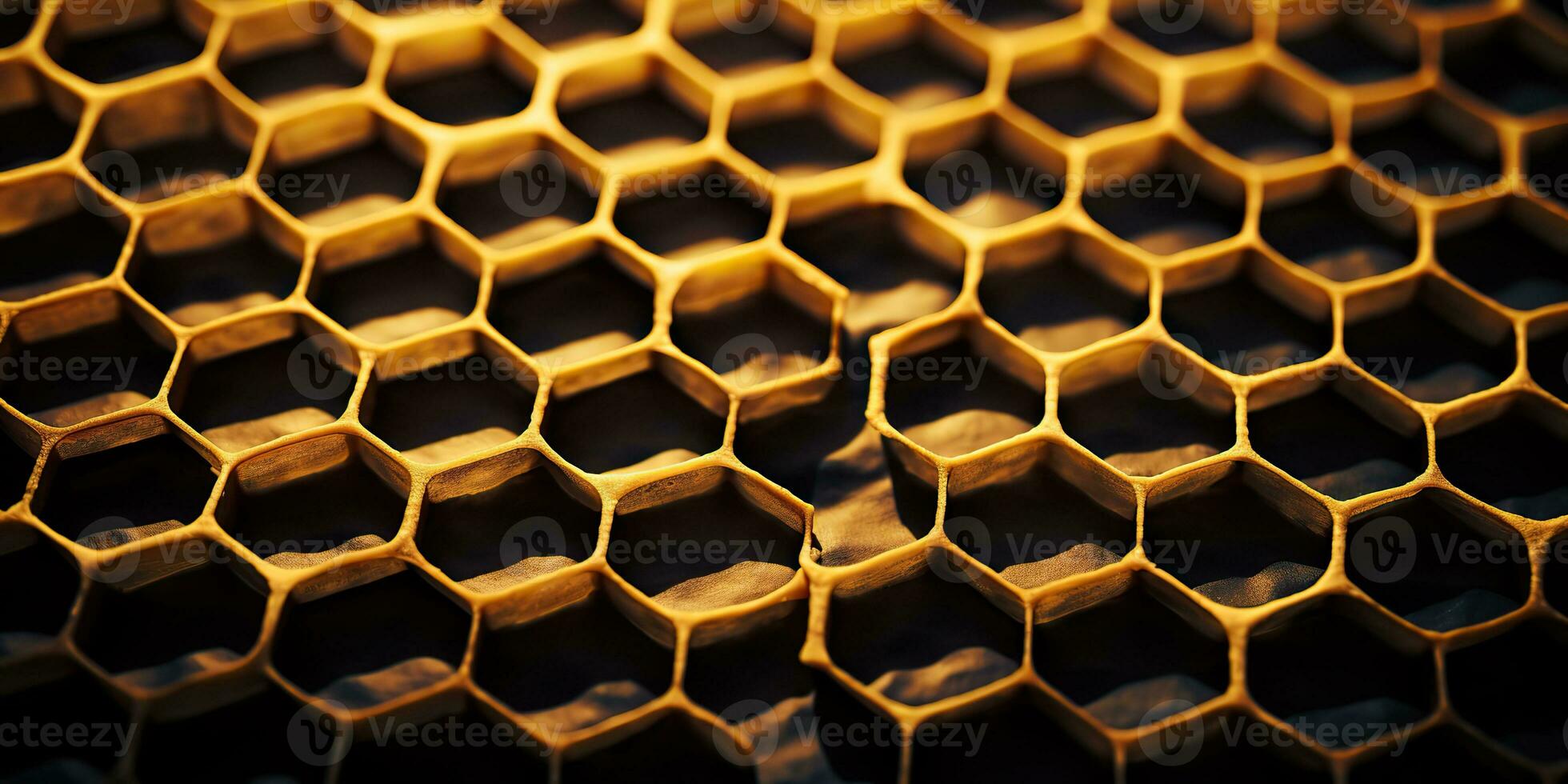 ai generiert. ai generativ. Hexagon Bienenwabe Textur Hintergrund Natur Manvas Attrappe, Lehrmodell, Simulation Design Wachs Dekoration. Grafik Kunst foto