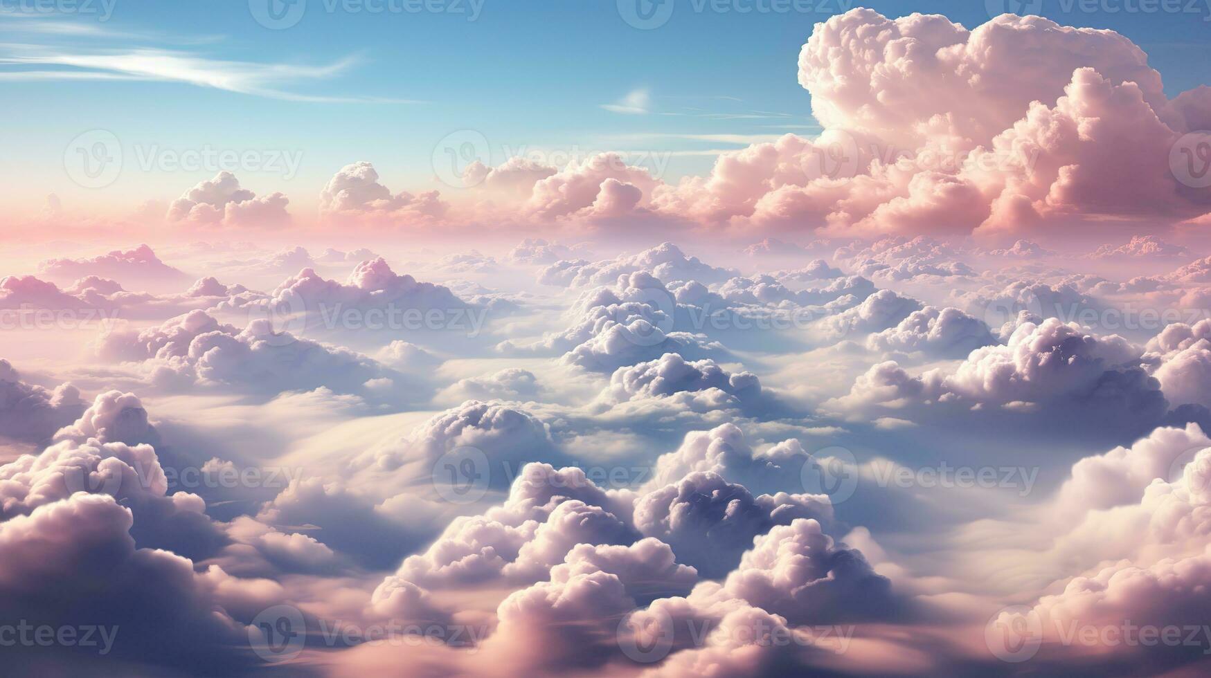 ai generiert. ai generativ. Himmel Wolken Luft Drohne Aussicht Sanft Rosa Farbe Hintergrund Landschaft. Abenteuer Ausflug Reise draussen Fliege. Grafik Illustration foto