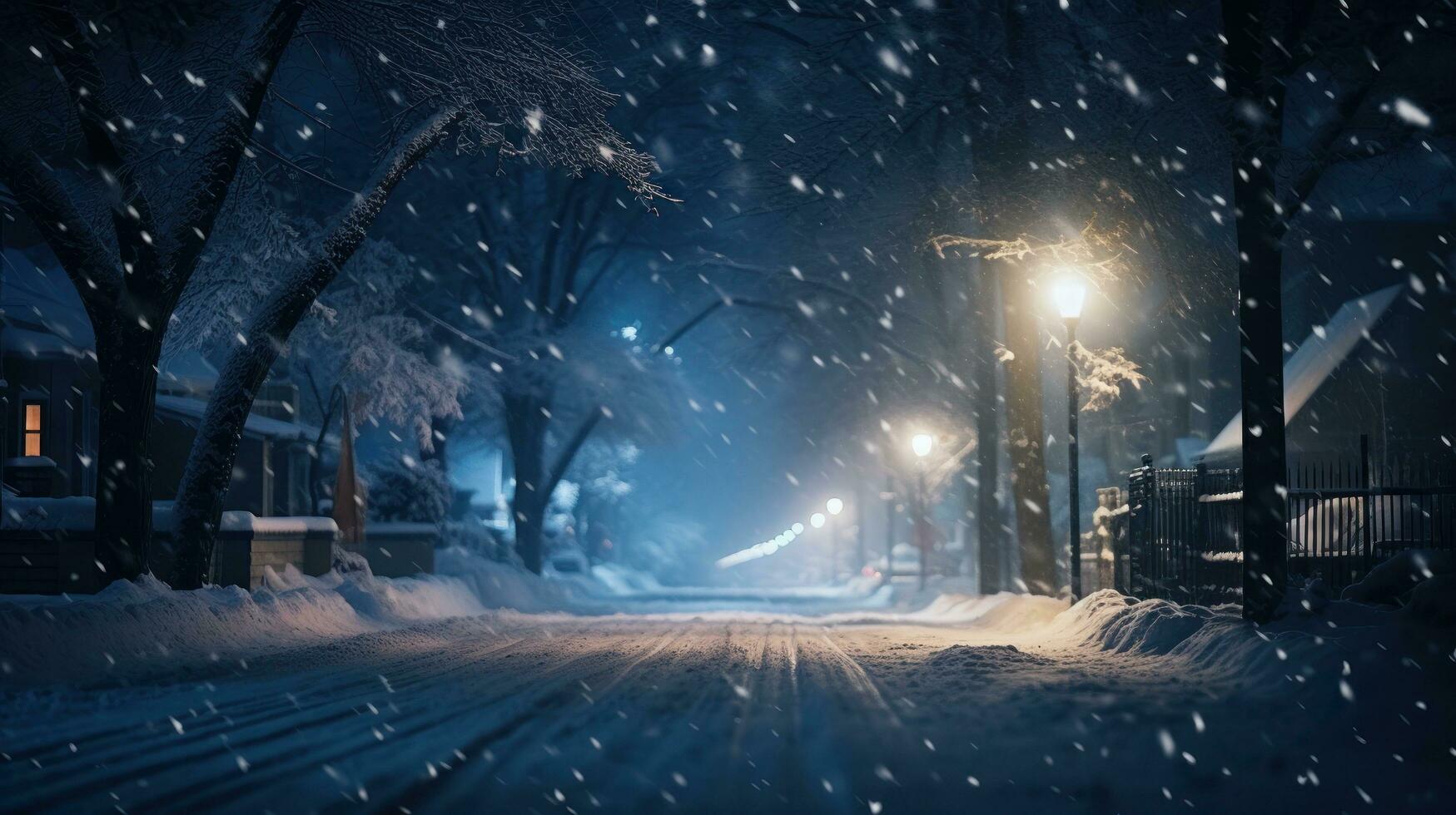 Winter schneebedeckt Stadt Hintergrund foto